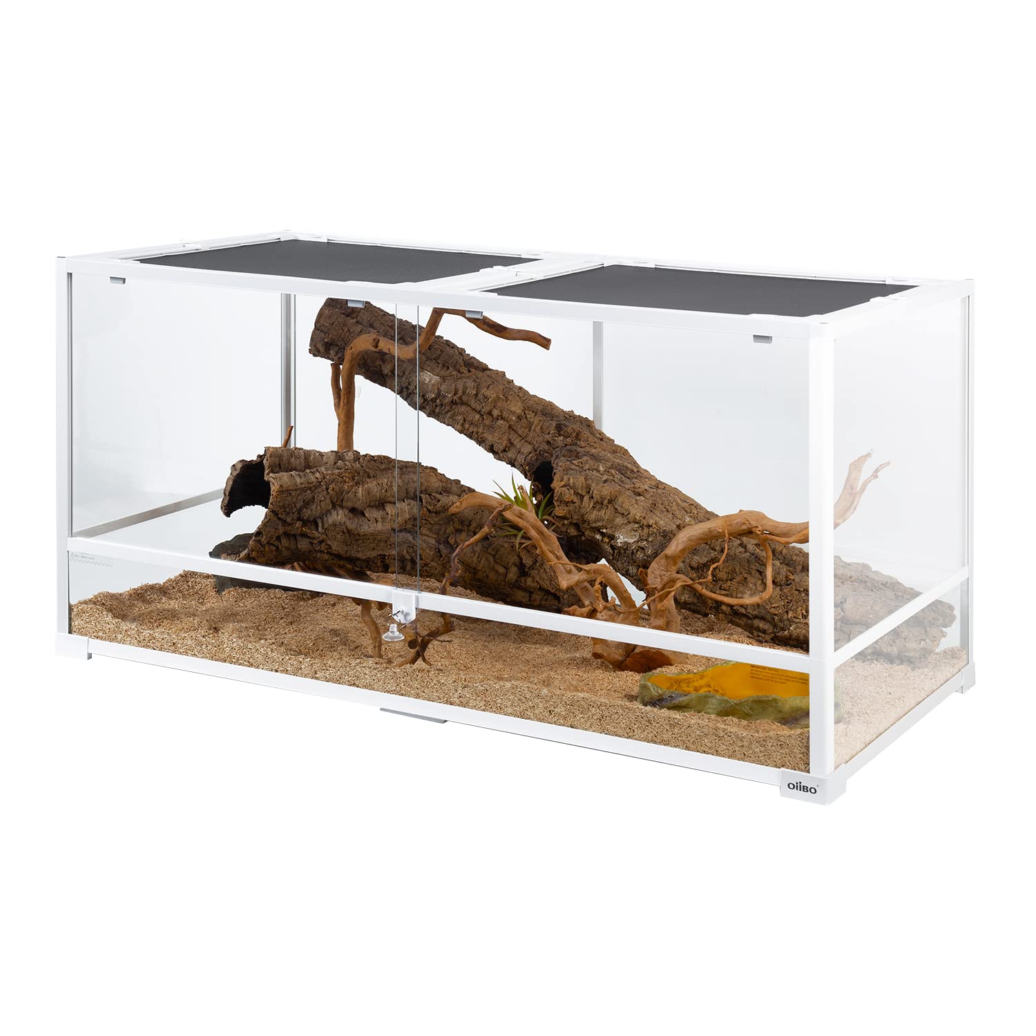 OIIBO 30 Gallon Reptile Tank, 24" X 18" X 18" Front Opening Reptile