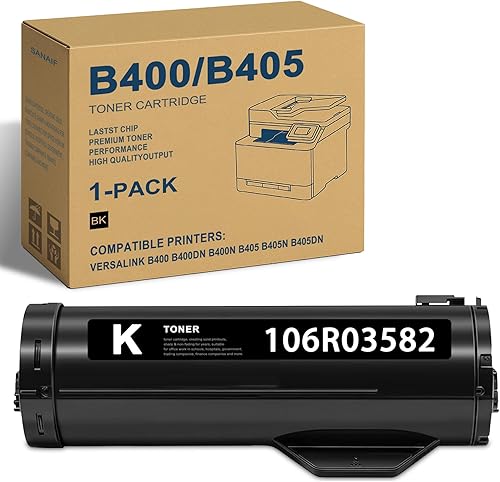 B400/B405 Toner Cartridge 1Black (14,300 Pages in Total) Replacement for Xerox 1