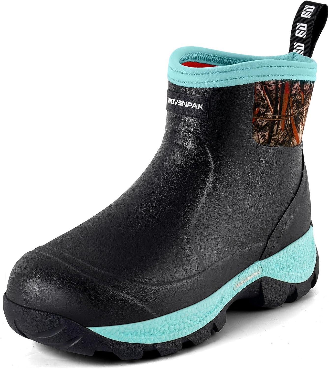 WOVENPAK Women's Rubber Garden Boots, Ankle Rain Boots with Steel Shank, Waterproof Insulated Yard Gardening Shoes for Mud Working Outdoor Size 6-11