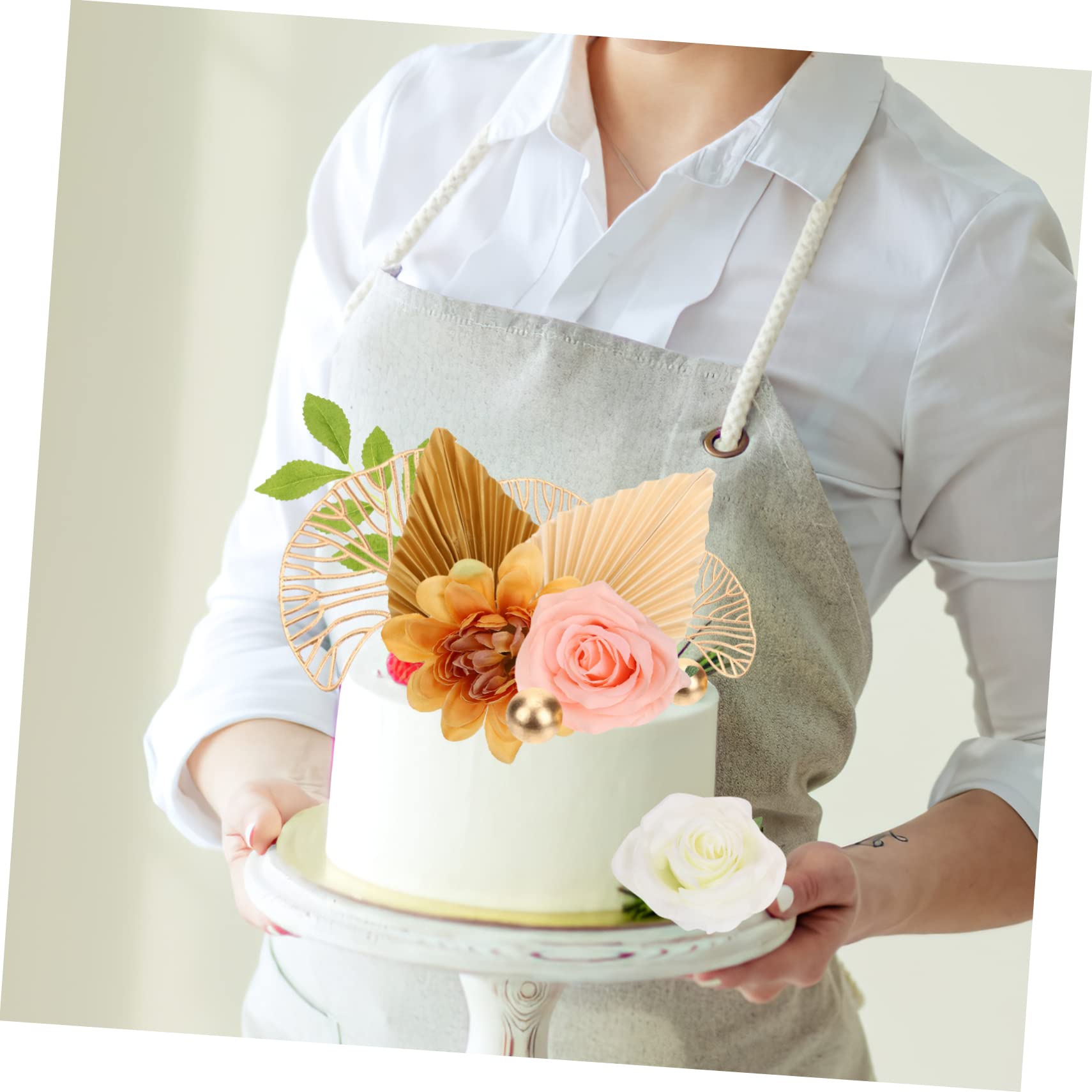 Ciieeo 5 Ensembles Décoration De Gâteau Décor De Feuilles Gâteaux d'anniversaire Décorations De Cérémonie De Mariage Feuilles Ornements De Gâteau Papier Bohême Ingrédients De Bébé