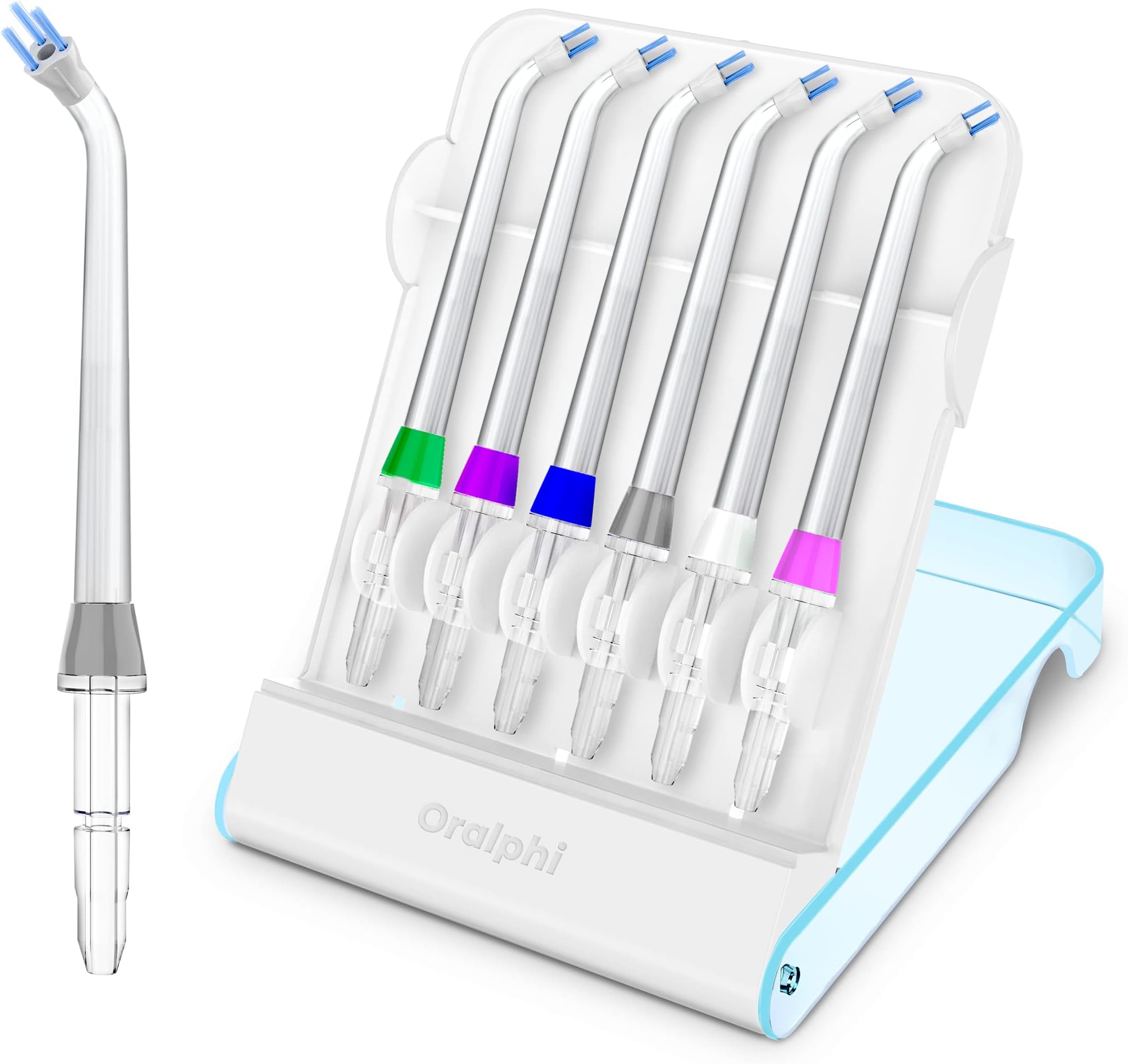 Replacement Tips for Waterpik Water Flosser(6 Plaque Chaser Tips & Storage Case Bundle)