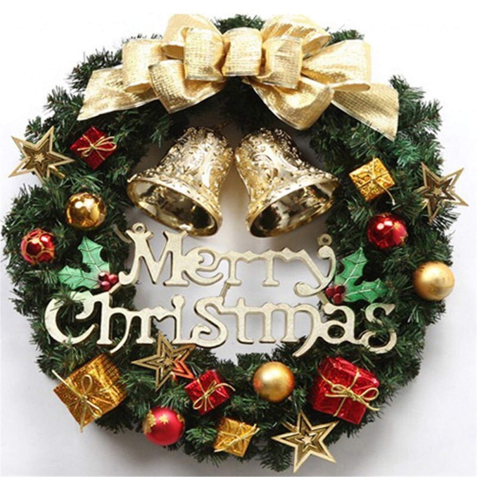 Guirlande de Noël pour porte d'entrée décoration automne maison sans LED