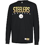 Ultra Game NFL Official Adults Super Soft Game Day Long Sleeve T-Shirt - Unisex, Pittsburgh Steelers, Team Color, Small