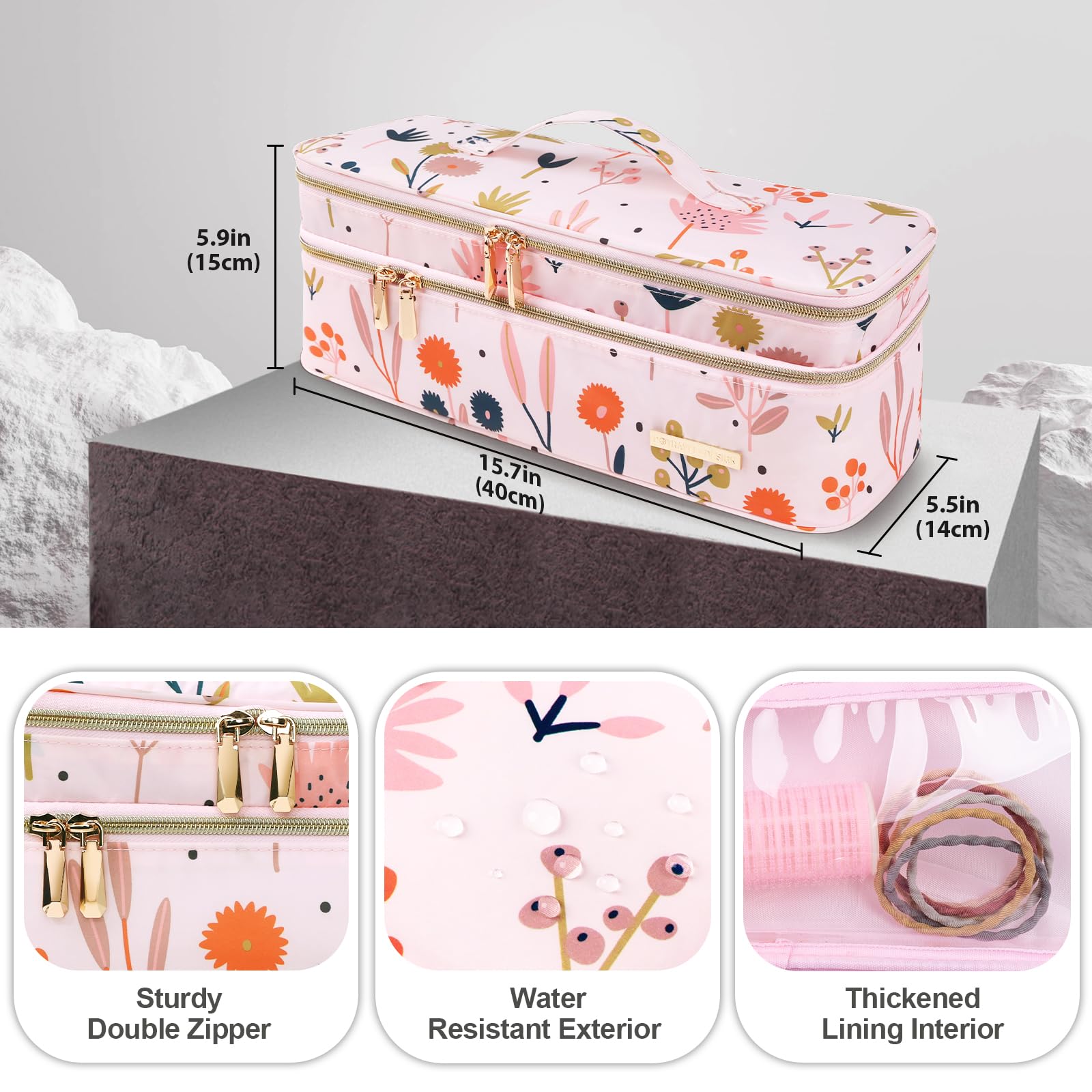 Double-Layer Carrying Case For Shark FlexStyle/Dyson Airwrap Styler And Attachments