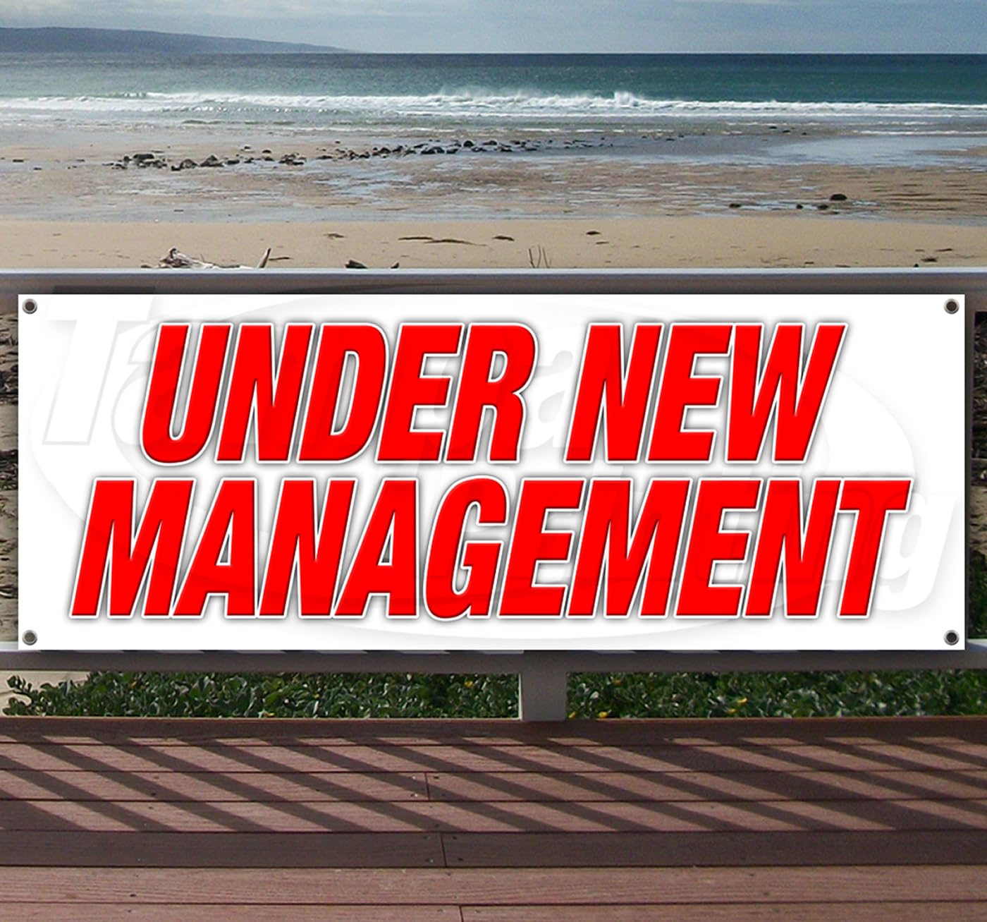 Under New Management Banner 13 oz | Non-Fabric | Heavy-Duty Vinyl Single-Sided With Metal Grommets