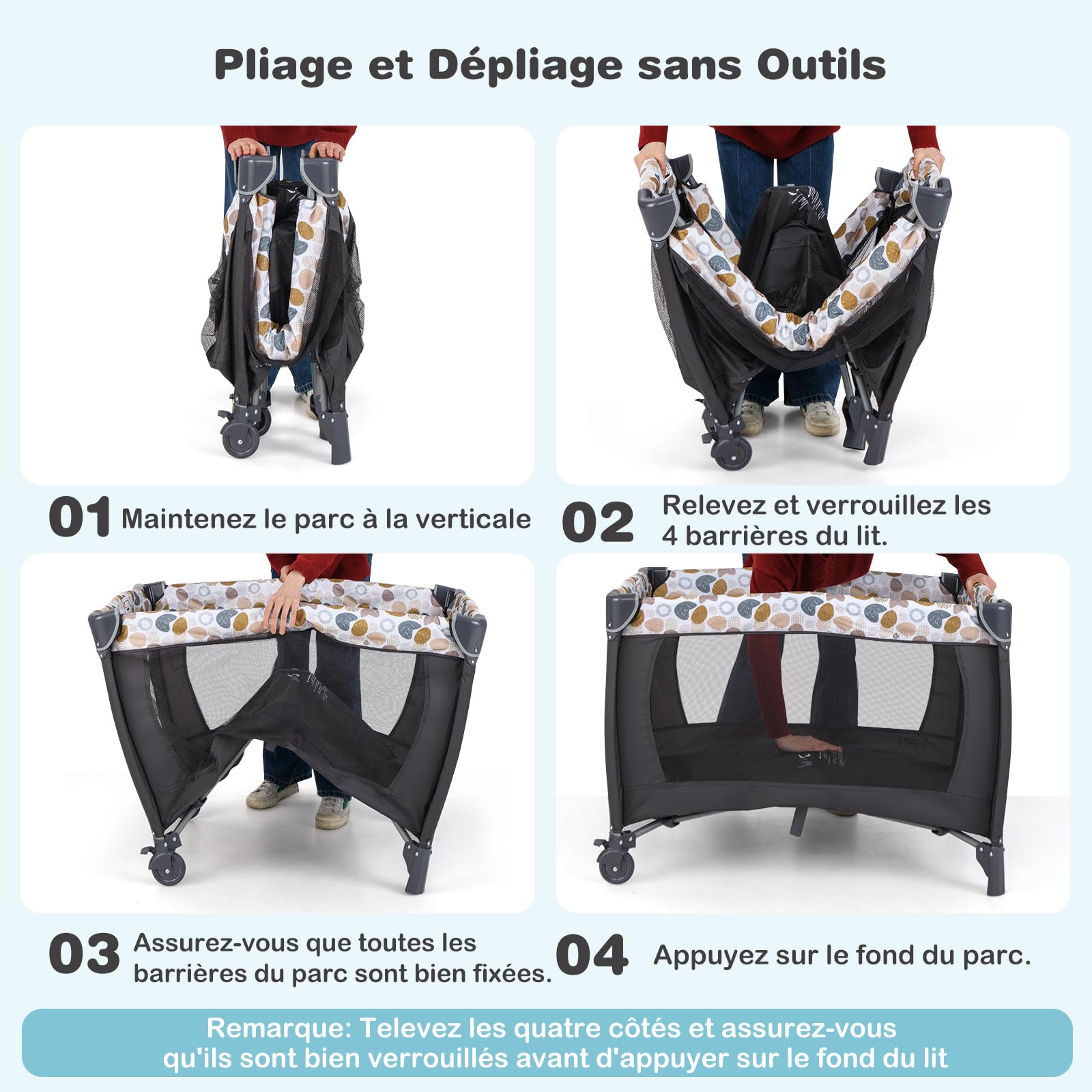 COSTWAY 5 en 1 Lit Parapluie Bébé avec Matelas & Table à Langer, Lit Bébé Evolutif avec Boîte à Musique & Jouets Suspendus, Sac de Transport & Roues Verrouillables, Berceau pour 0-36 Mois (Bleu)