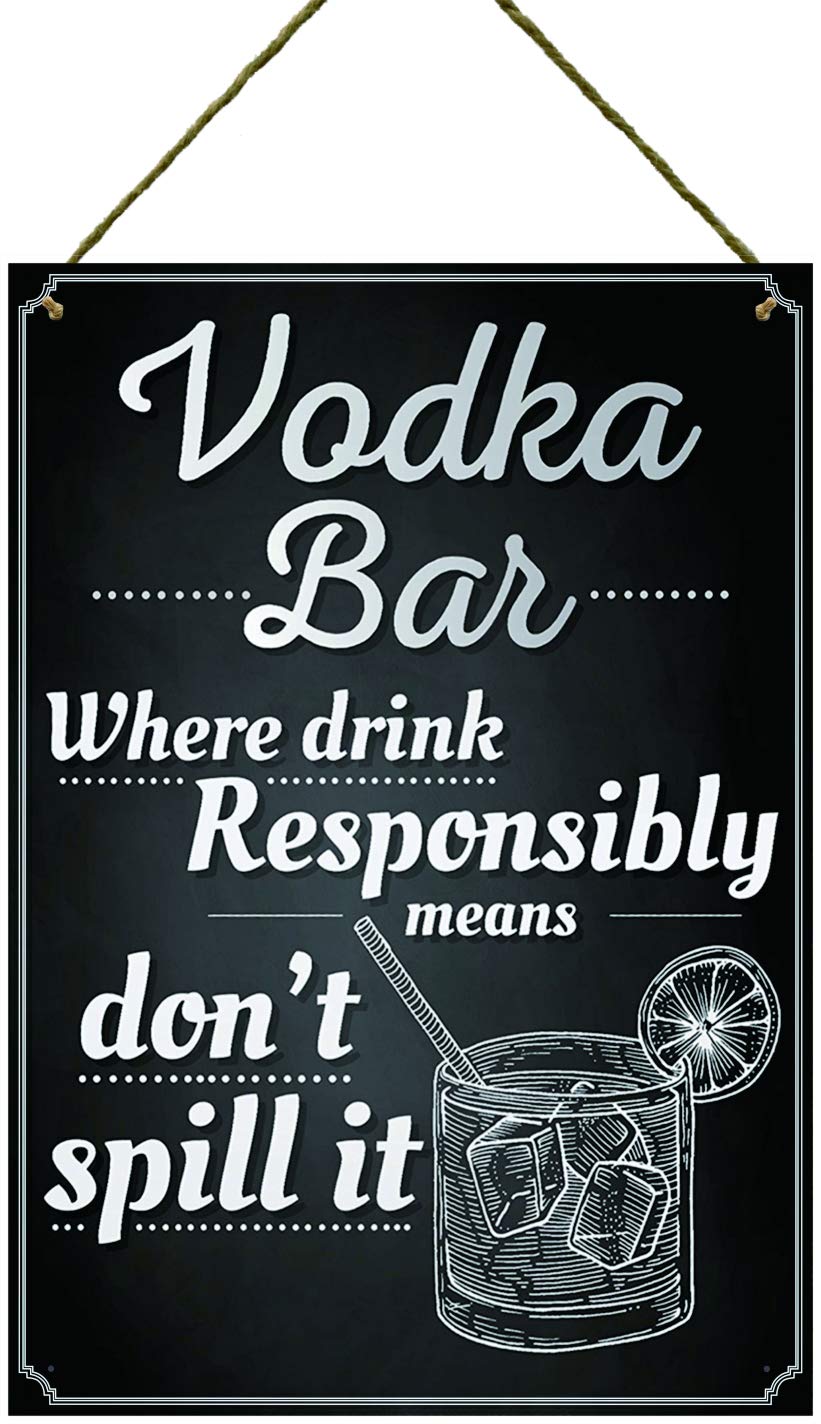 Red Ocean Vodka Bar Drink Responsibly Hanging Plaque Alcohol Party Novelty Birthday Gift Garden Pub Friendship Sign