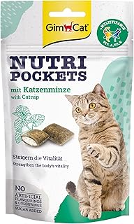 GimCat Nutri Pockets Catnip - Crispy Cat Snack with Creamy Filling and Functional Ingredients - 1 Bag (1 x 60 g) product image