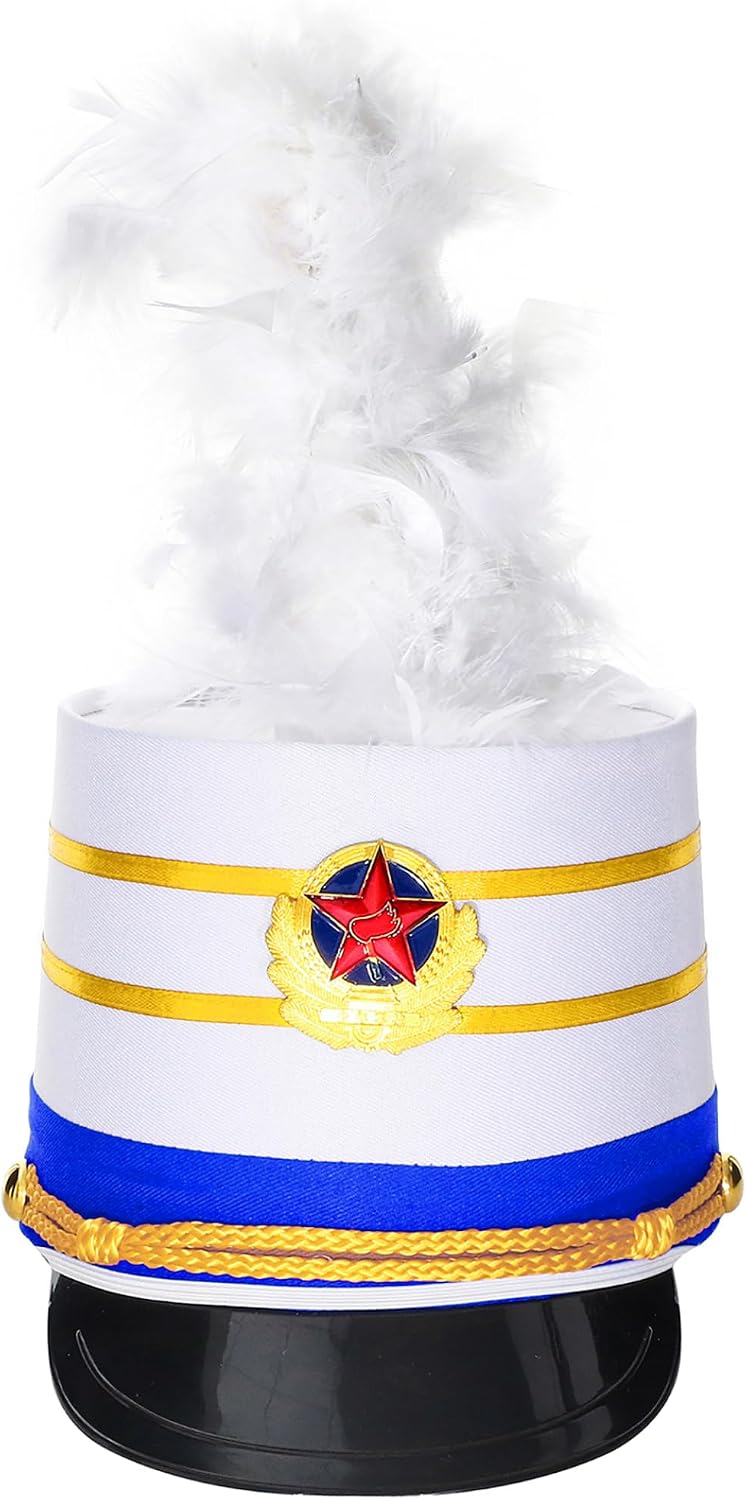 Girls Drum Majorette March Band Uniform Sets Sequins Leotard Dress+Hat Ringmaster Suits