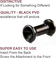 Vista 3 de Negro PVD recubierto de acero doble llamarada internamente roscado túnel tapón de estiramiento de oreja Piercing 2 unids