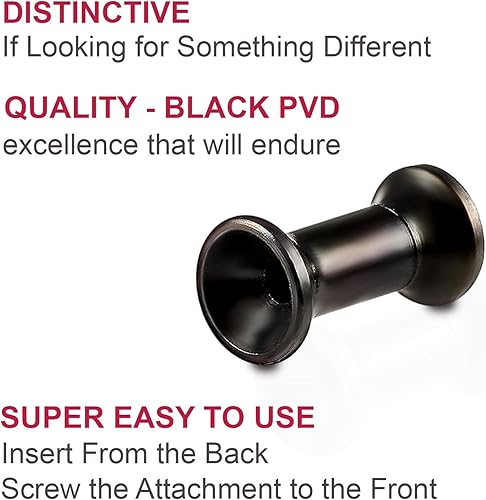 Miniatura 3 de Negro PVD recubierto de acero doble llamarada internamente roscado túnel tapón de estiramiento de oreja Piercing 2 unids