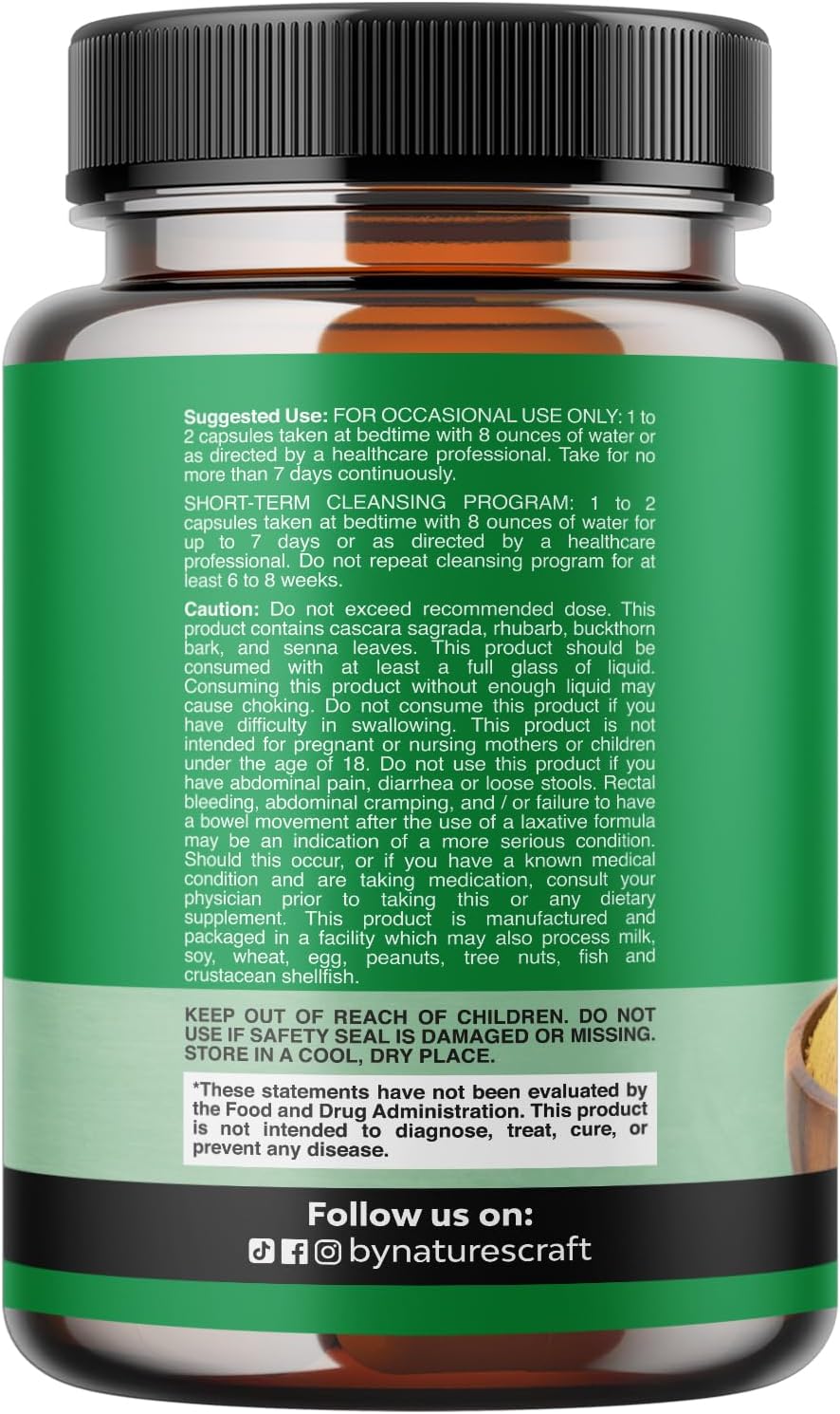 Colon Cleanser & Detox - Lactobacillus Acidophilus Probiotic Supplement Body Cleanse - Psyllium Husk Capsules Gut Health Supplement 60 Count (Pack of 1) image 2 of 8 B0854Q6C1K