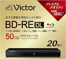 Victor - Victor製　ブルーレイディスク VBE260NP20J5　BD-RE DL 2倍速 20枚 Victor VBR520YP10J5 ビデオ用 4倍速 BD-R XL 10枚パック 100GB