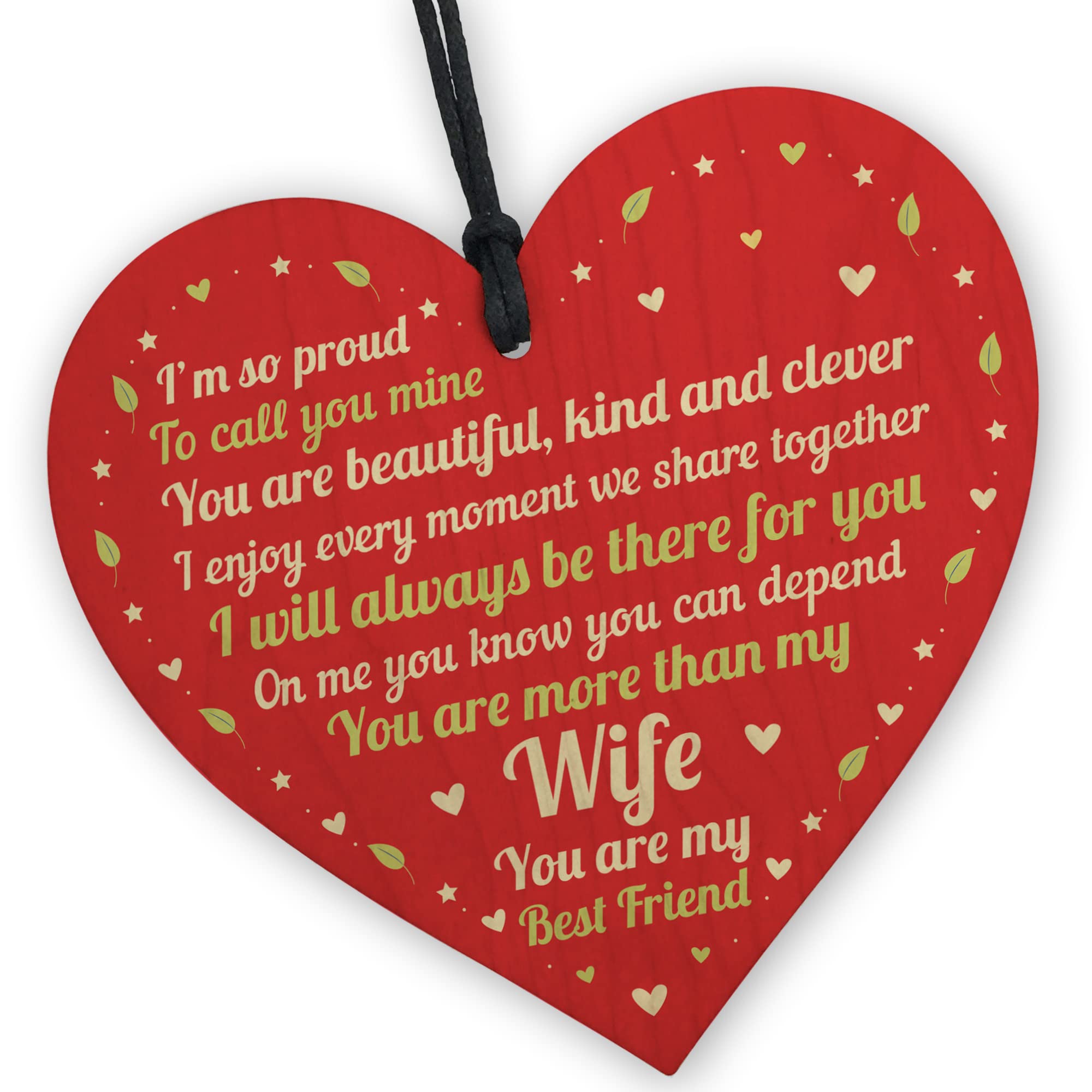 Red Ocean Wife Gifts For Valentines Day Anniversary Birthday Present Gift For Her Best Friend Plaque