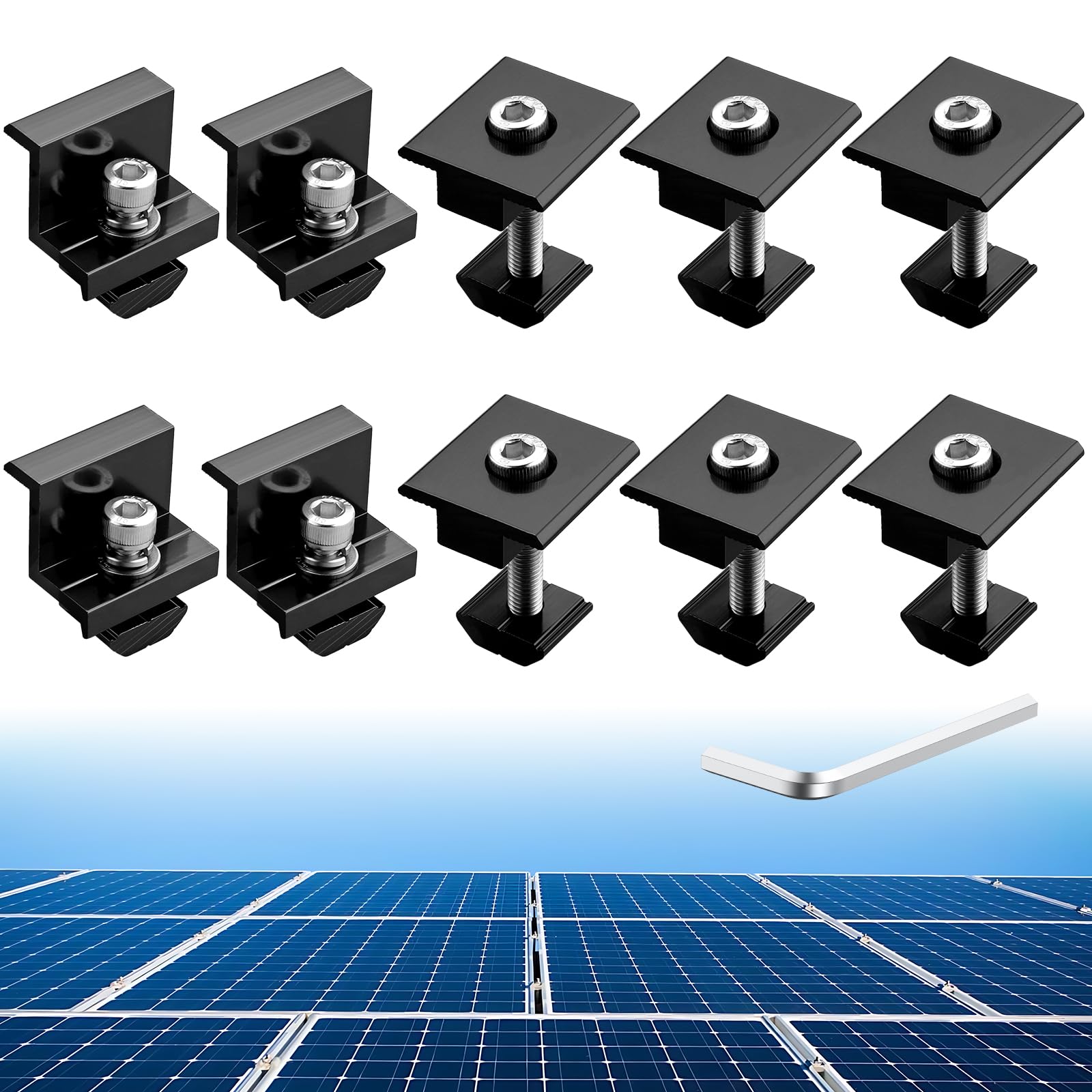 Solarmodul-Endklemmen-Set 30–45 Mm – 10 Stück, Aluminium, Für Dach, Wohnmobil, Boot – Einfach Zu Montieren
