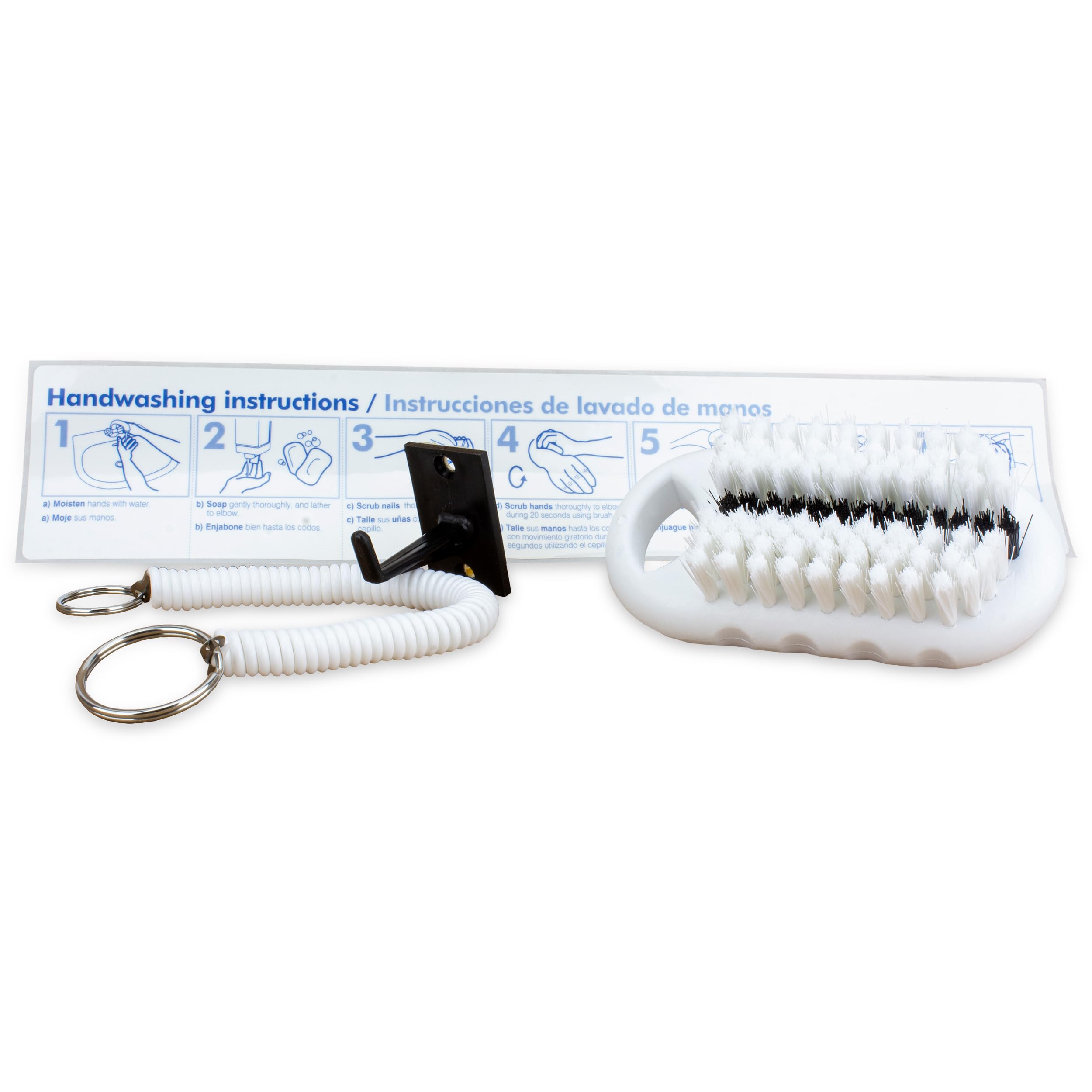 SPARTA - Spazzola per unghie di grado commerciale, resistente, con setole rigide, per giardinieri, meccanici e personale di ristorazione, in plastica, 12,7 x 5,6 cm, bianco