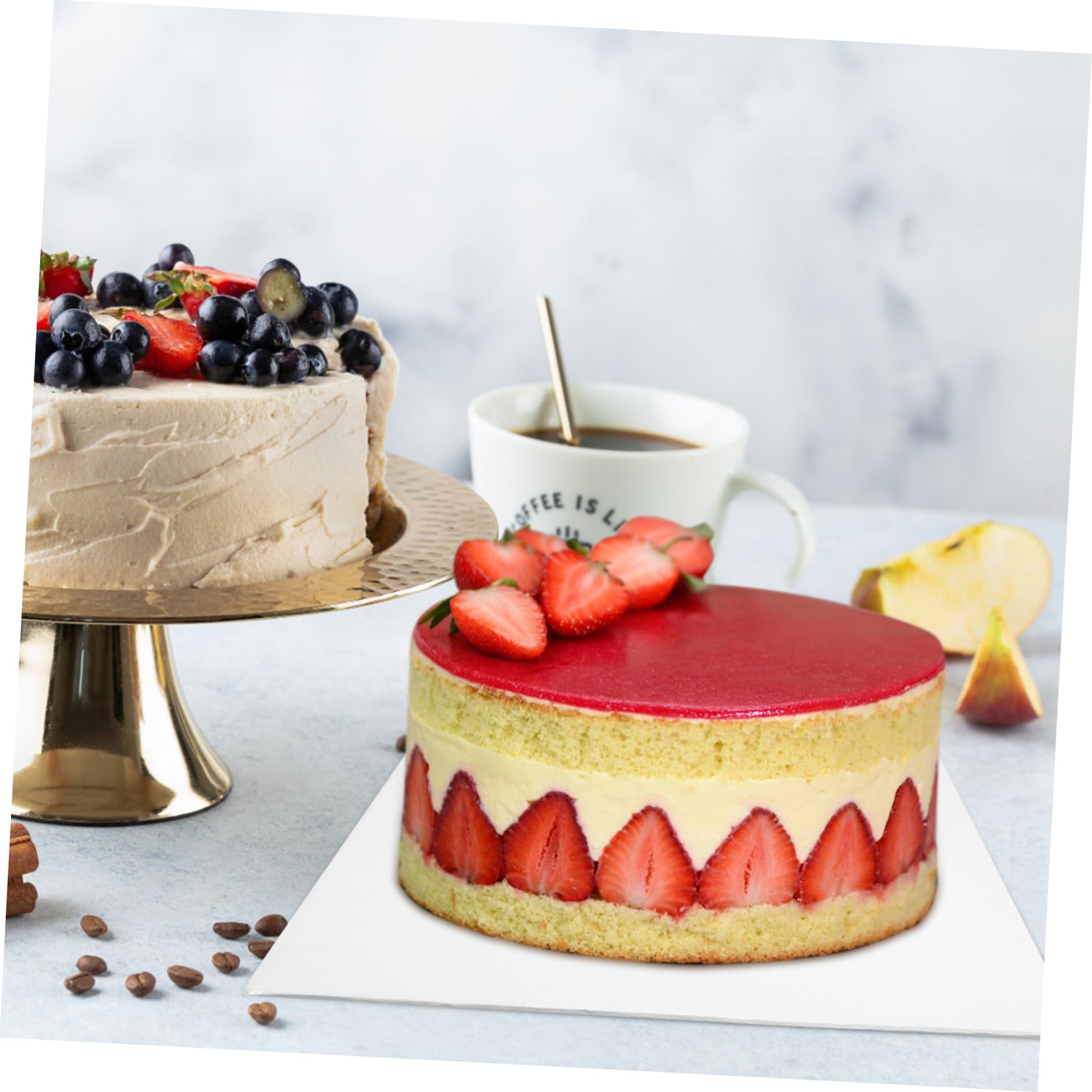 VALICLUD Quadratische Kuchenplatte aus Papier, Weiß, 10 Stück, mit Rand