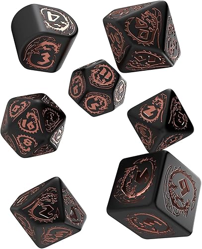 Miniatura 2 de Dragons Modern - Juego de dados negros y cobre