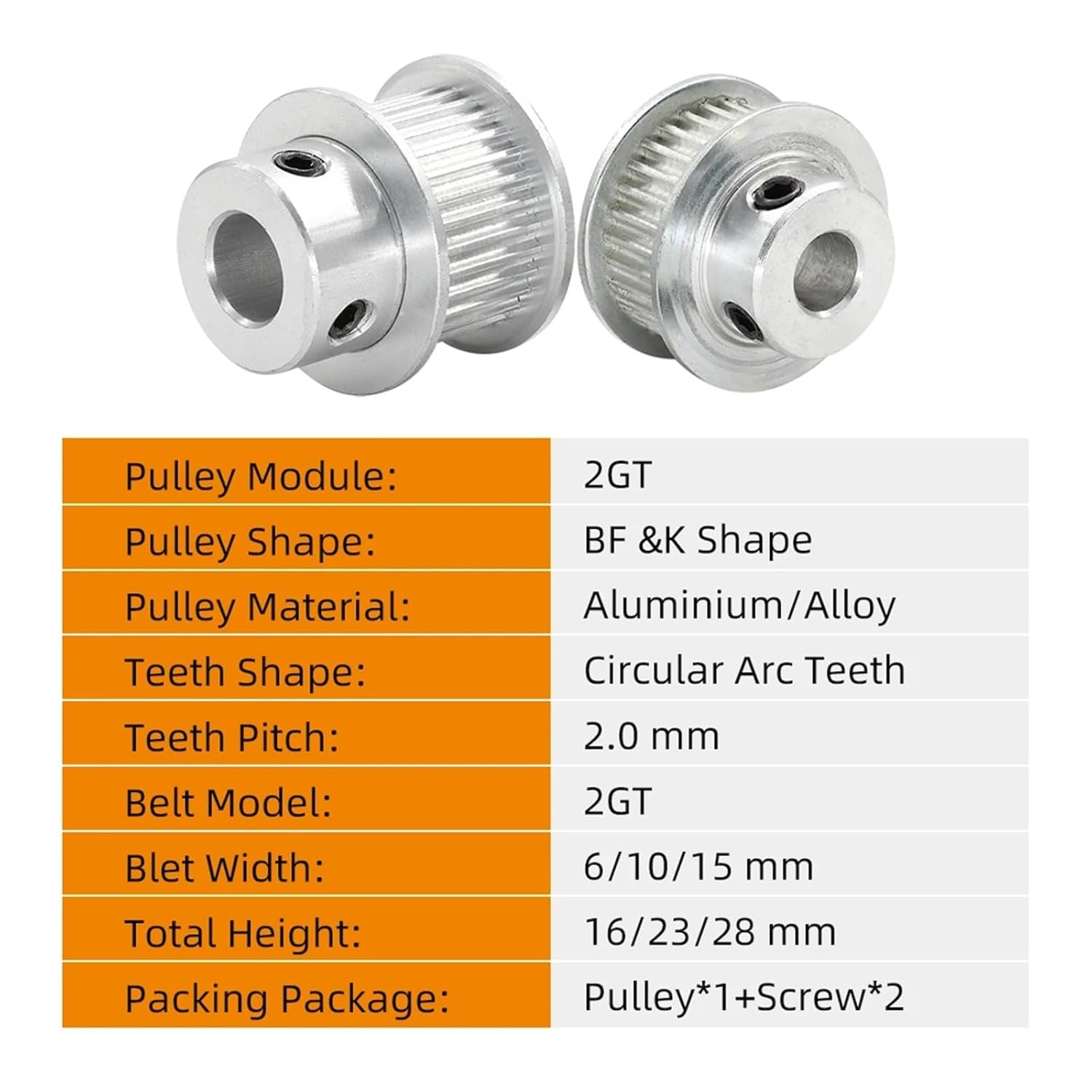 35Teeth 36Teeth GT2 Tramission Pulley Pitch 2mm Bore 4-10 Mm 3D Printer Motor Belt 6/10/15 Width 2GT35T 2GT36T(6 mm,1pc,36T-15mm)