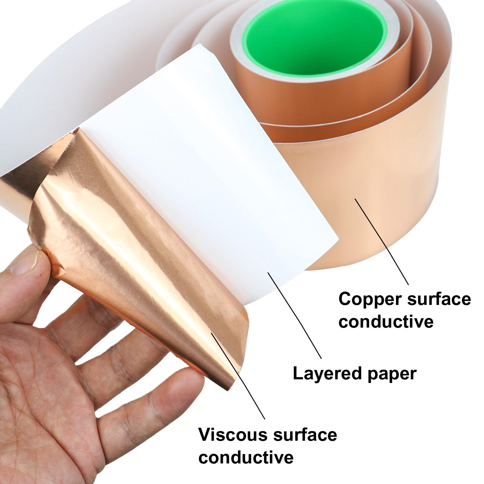 BOMEI PACK Nastro in lamina di rame, 15,2 cm x 20,1 m, con adesivo conduttivo per chitarra e artigianato, saldatura, vetro colorato, riparazioni elettriche, messa a terra