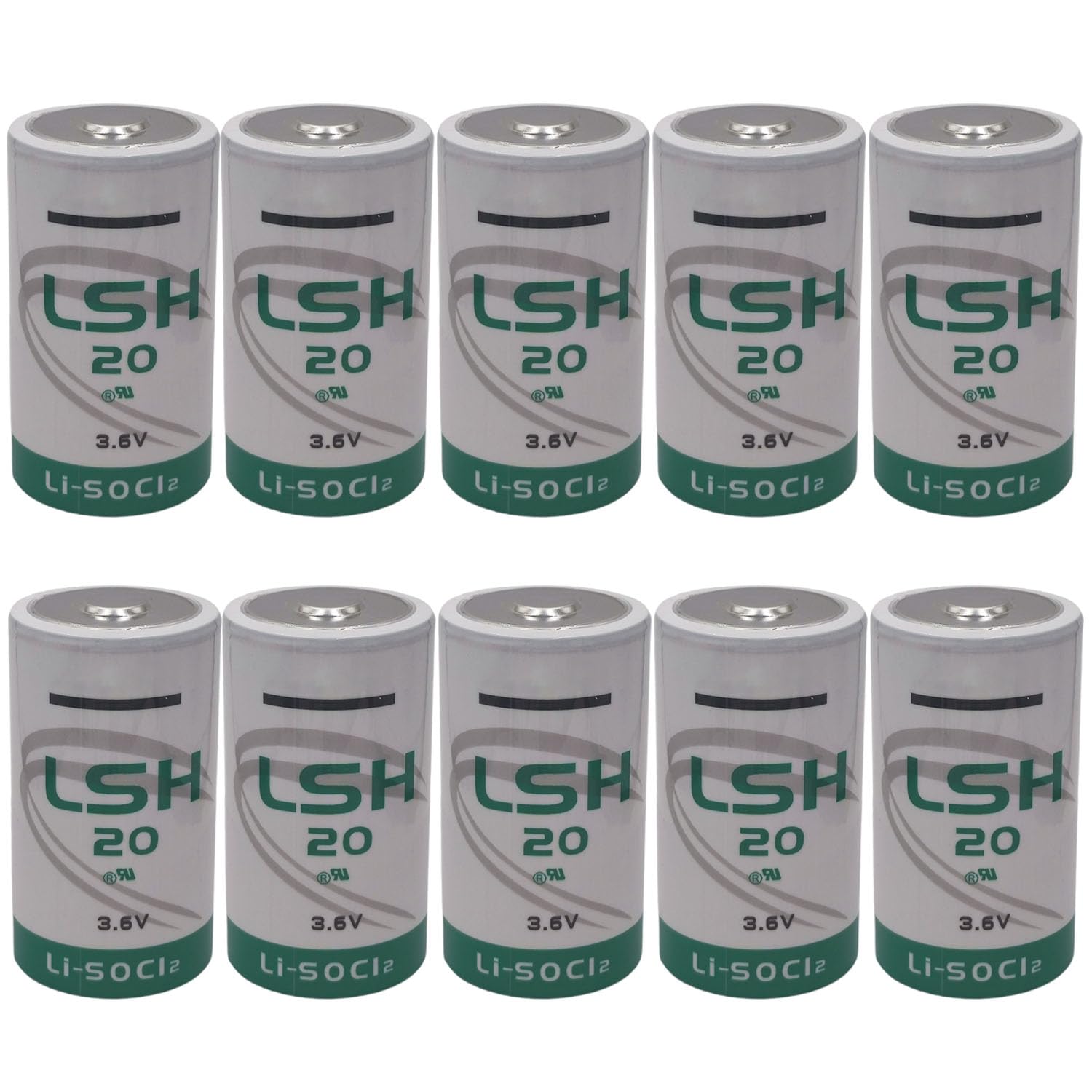 LINHUPAK (10 Pack) LSH20 3.6V D 13000 mAh Lithium Thionyl Chloride Battery for Alarm Systems GPS Systems Battery Non-Rechargeable