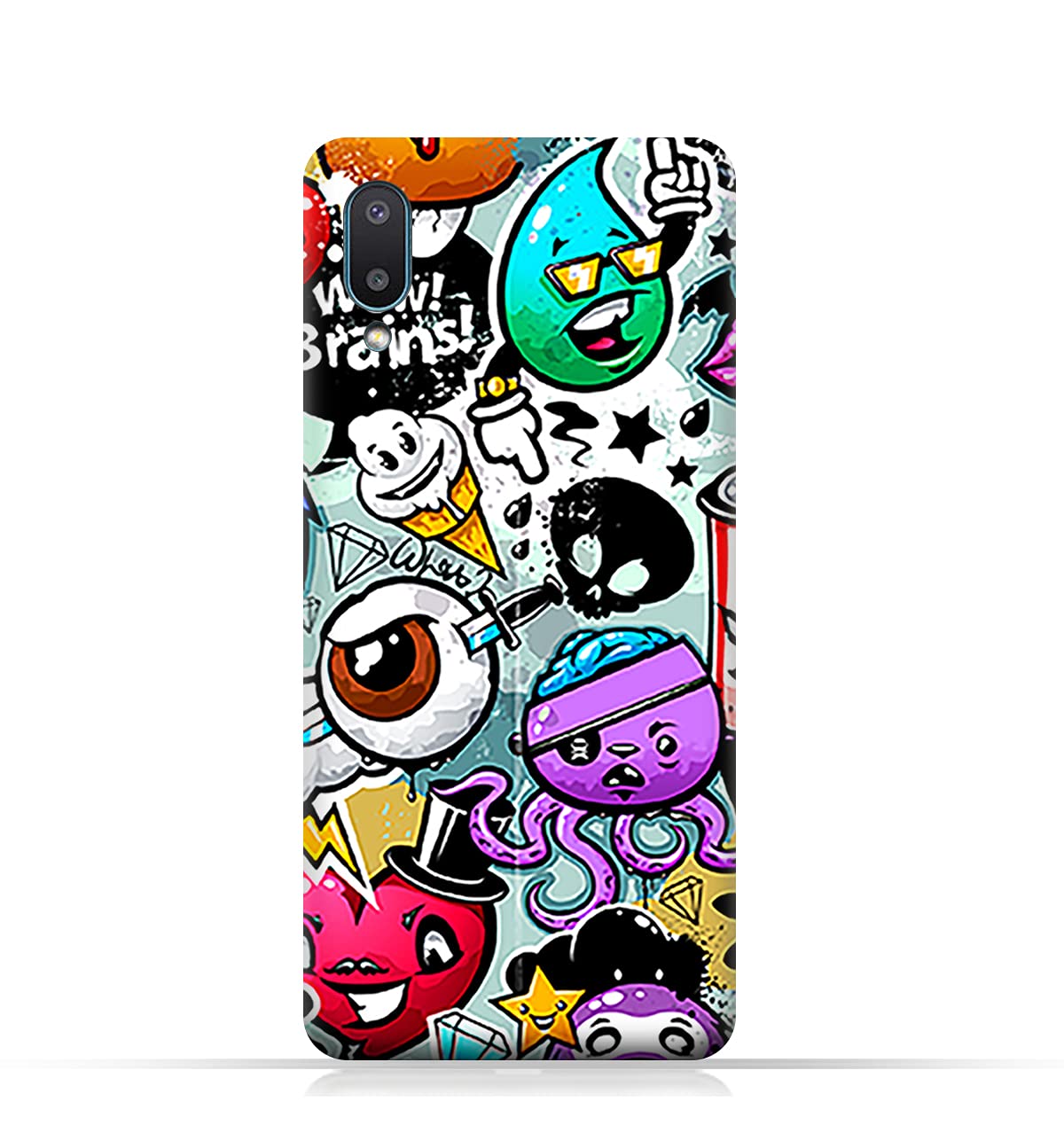 AMCDesign Bizarre Characters Pattern TPU Cover for Samsung Galaxy A02