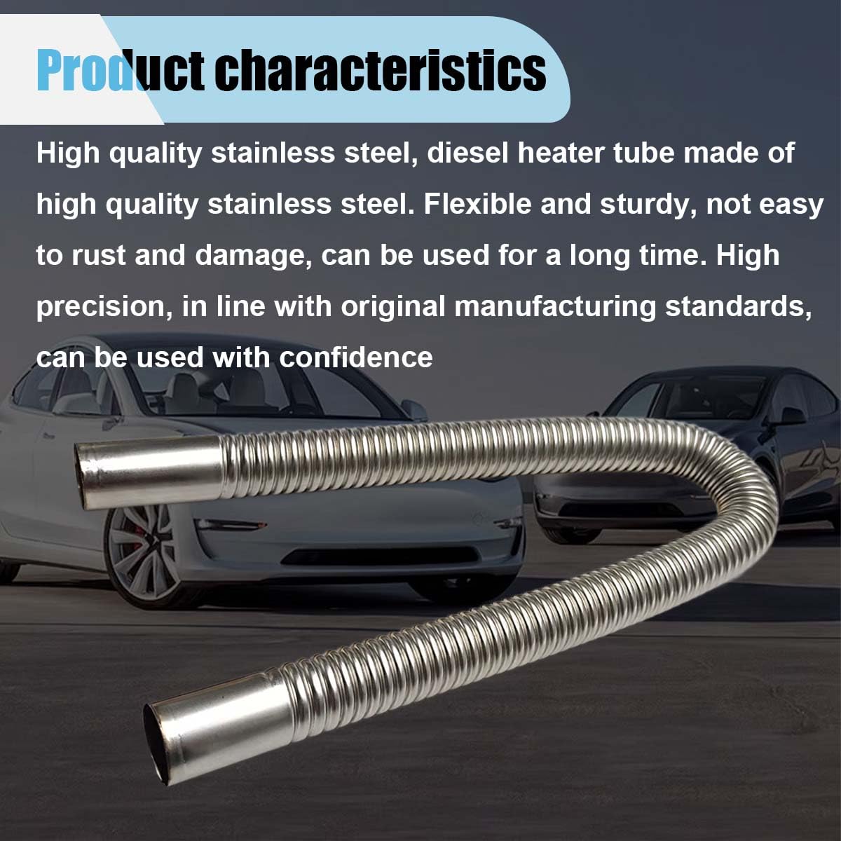 Stainless Steel Exhaust Hose - 23.6 Inch Diesel Heater Extension -3