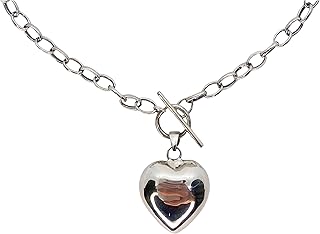 Wunderia, collana a forma di cuore, con custodia premium e borsa in microfibra, in argento massiccio 925, con grande cuore