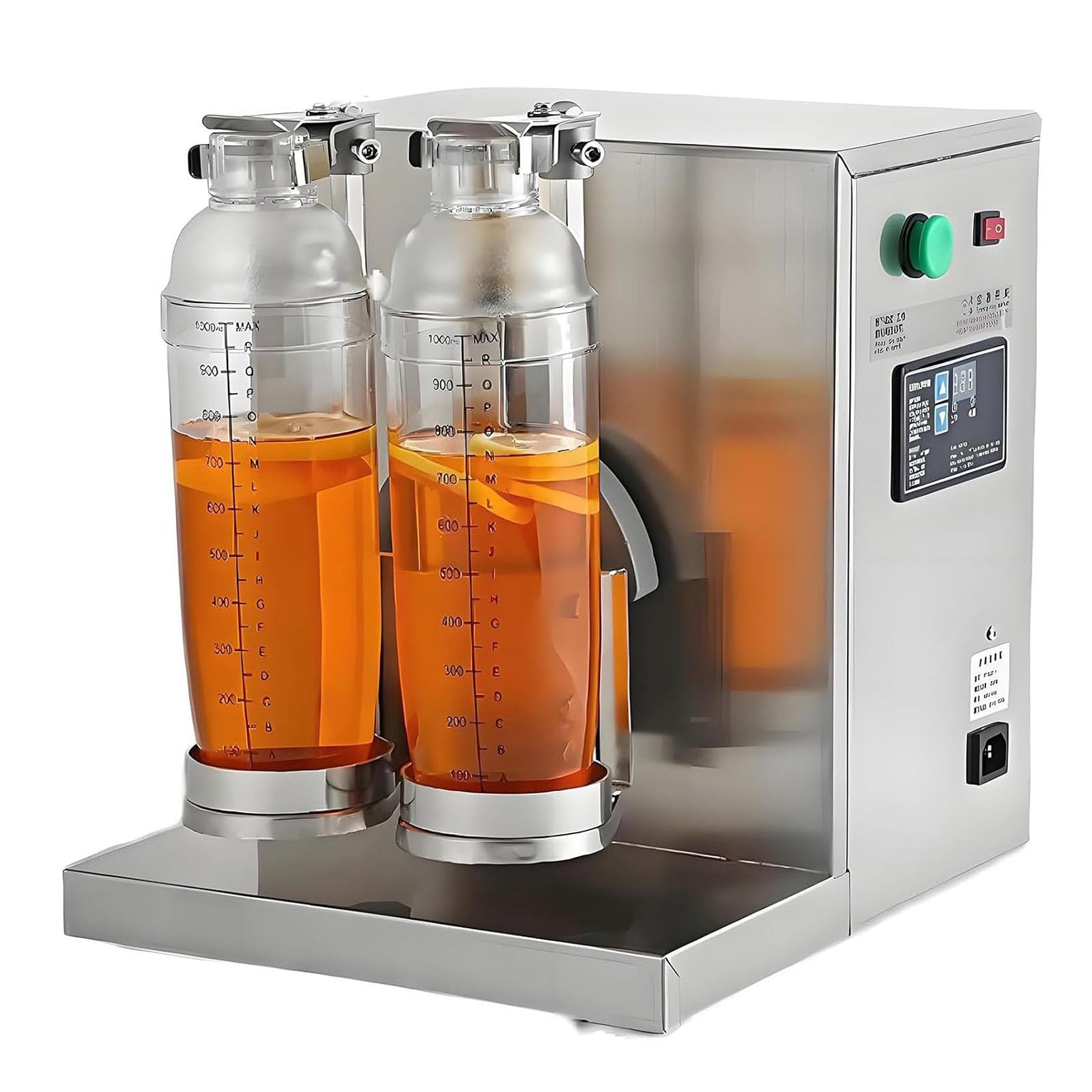 Elektryczny wytrząsacz do herbaty bąbelkowej, automatyczny mikser do herbaty Boba, soku, kawy, koktajli, zawiera podwójną ramę i 2 kubki 1000 ml, idealny do użytku komercyjnego