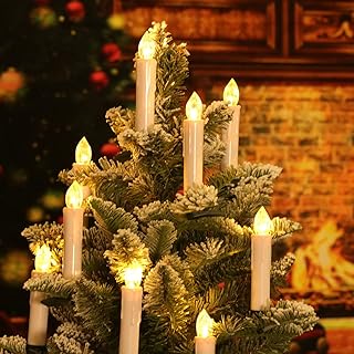 OWLBAY 10 PCS Flameless Window Candles, 4â€H Battery Operated LED Flickering Taper Candles with Remote Timer and Suction Cups, Warm White Candlelight, Ideal for Birthday/Christmas/Wedding/Party Decor