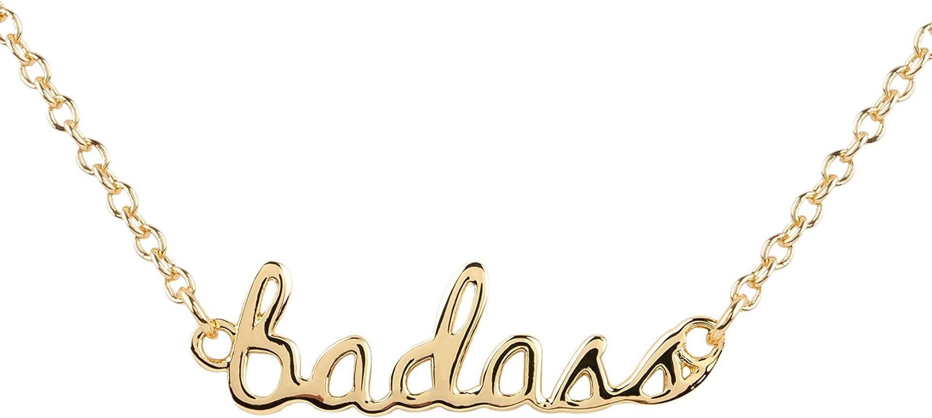 Nikuma Women's Gold Plated Badass Pendant Necklace