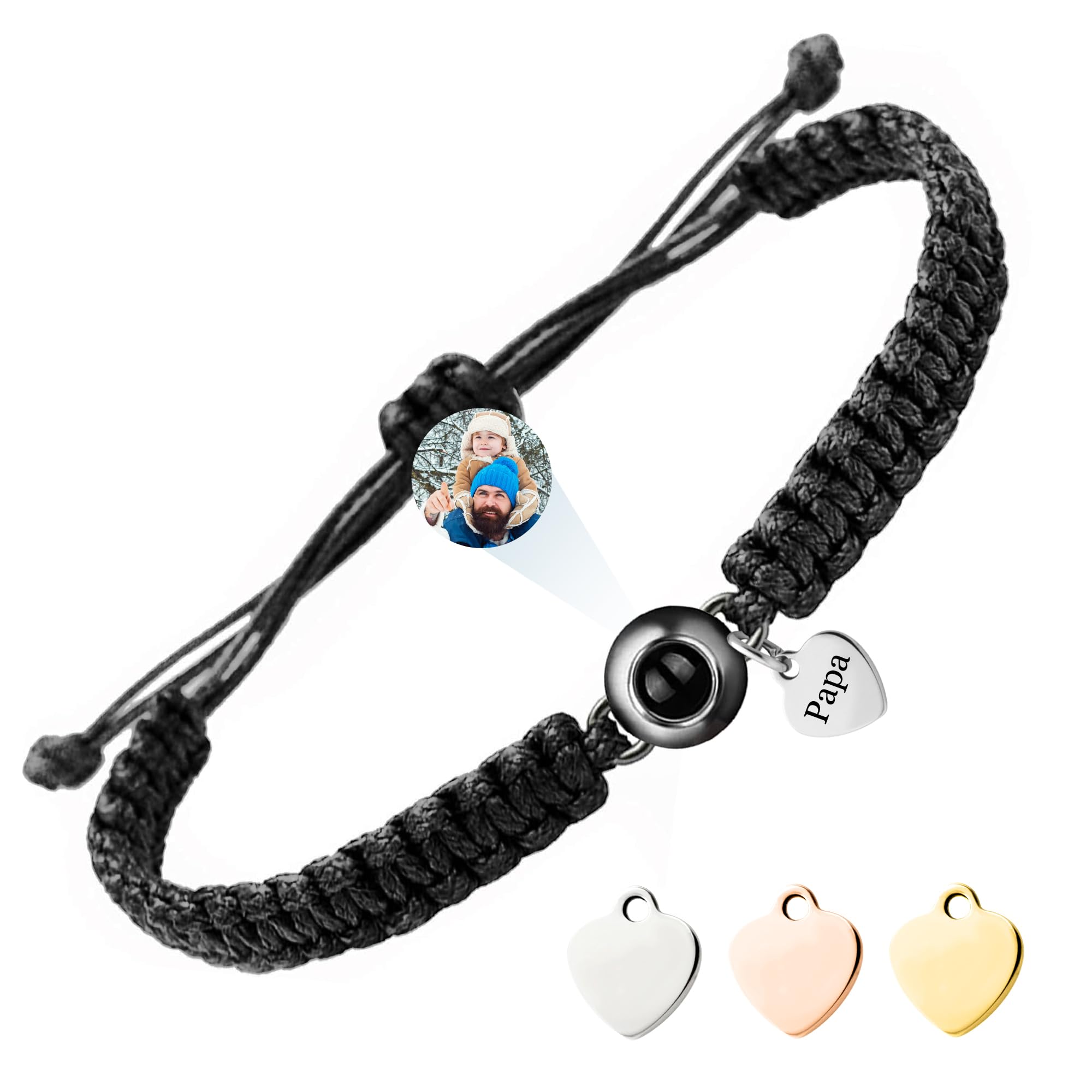 Easycosy Regalos Dia del la Madre, Personalizado Pulsera con Foto Dentro, Pulseras Personalizadas con Proyección de Imagen para Mamá, Papá, Pareja, Amigo, Novio — view 9