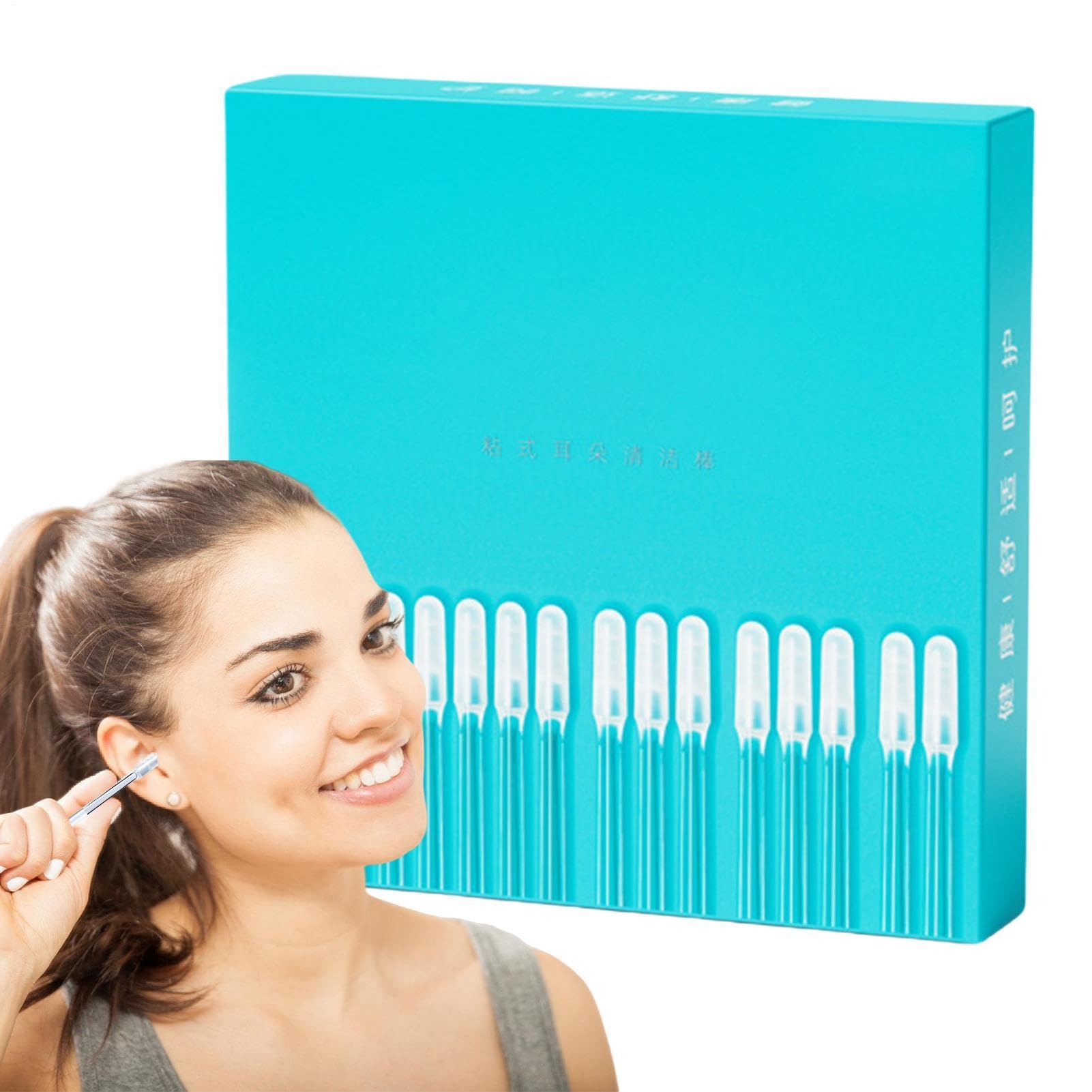 Sticky Ear Wax Removal 24 PCS Reusable Self Sticky Ear Cleaner Earwax Removal Kit Professional Washable Silicone Ears Buds Cleaner Set Soft Comfortable Dry Earwax Remover Tool for Adults Kids Daily