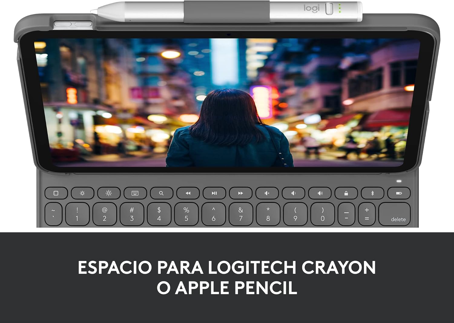 Logitech Slim Folio, Funda con Teclado para iPad (10.a generación y A16) con Teclado inalámbrico Bluetooth Integrado, Disposición QWERTY Español – Gris 7