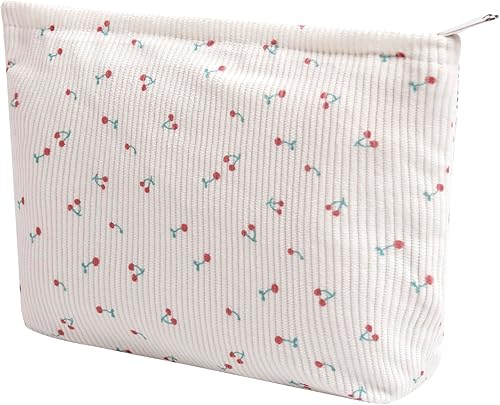 Miniatura 32 de Bolsas de cosméticos para mujer, bolsa de cosméticos de pana, bolsas estéticas para mujer, bolsos de mano, bolsos de mano con puntos sonrientes