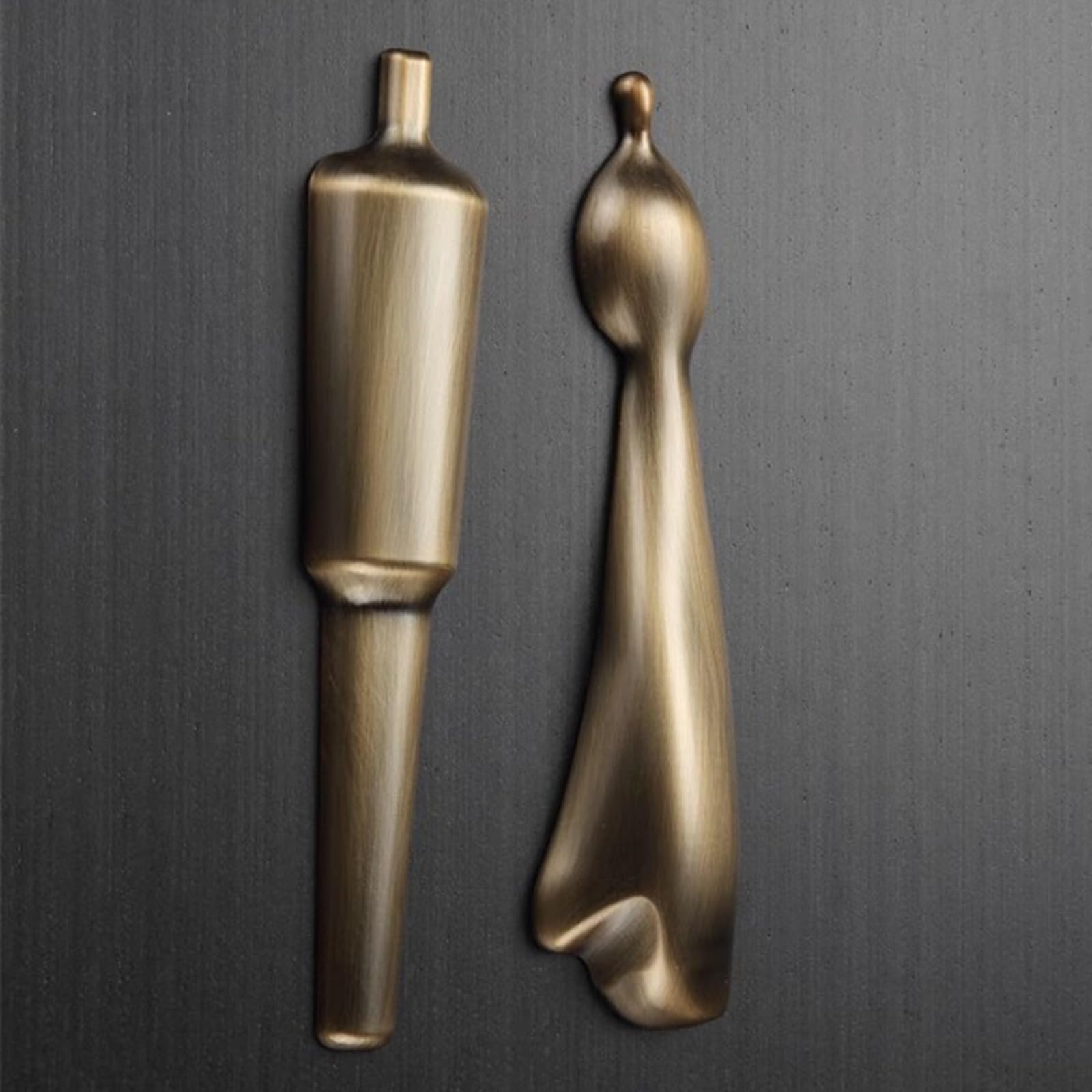 Letrero de baño for hombres y mujeres, decoración pared, aluminio cepillado, paquete 2