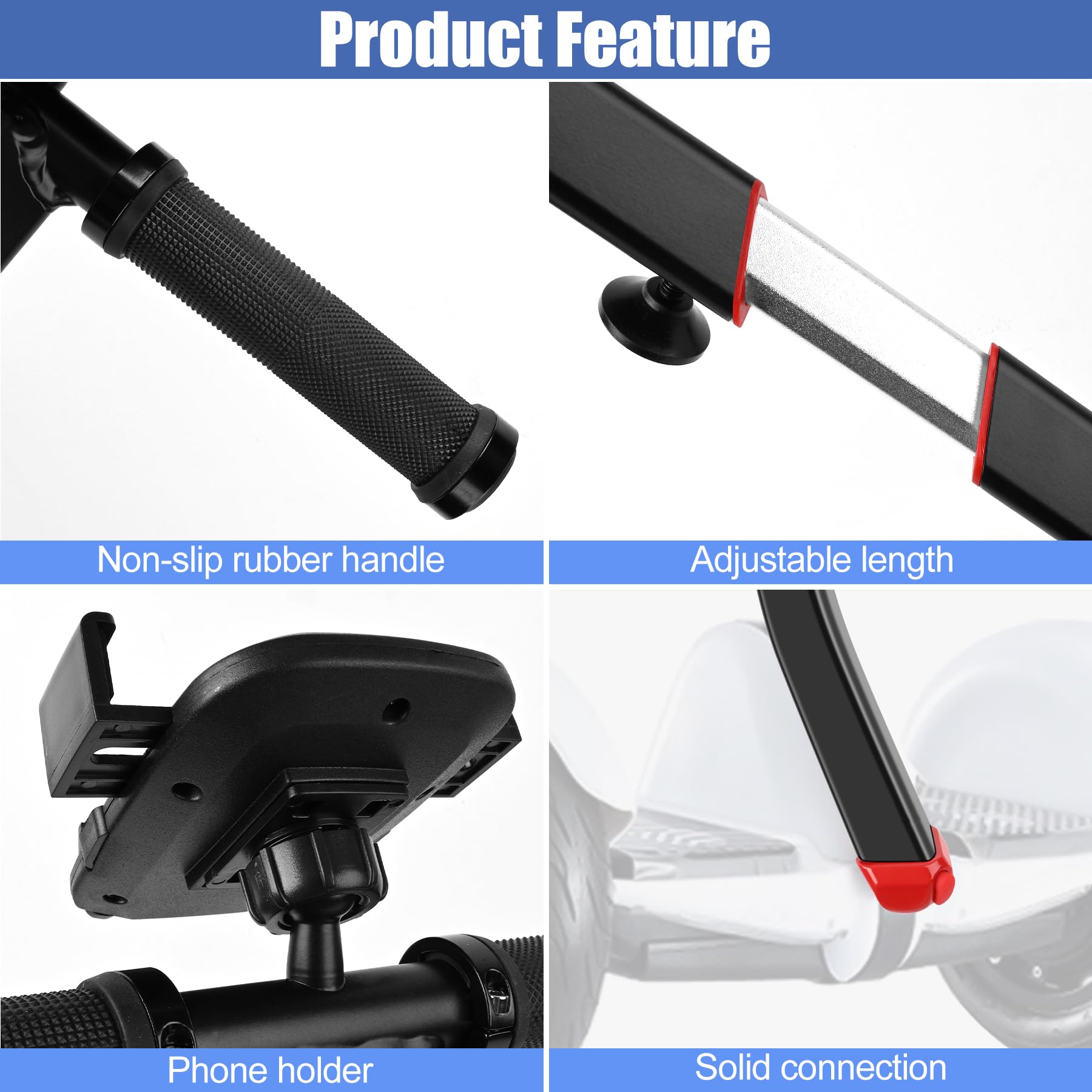 ToLanbbt Extension de Guidon Genouillère pour Segeay Ninebot Mini Pro avec support de téléphone