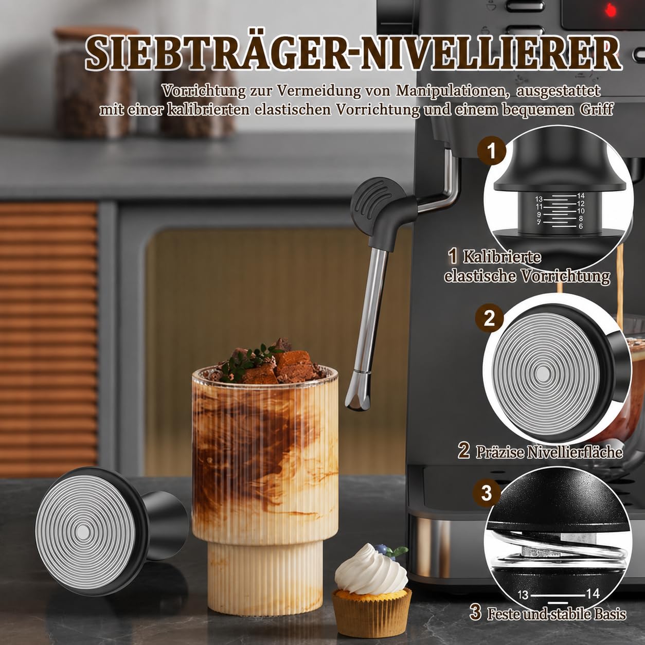 7 Stück Espresso Zubehör 51mm für Espressomaschine