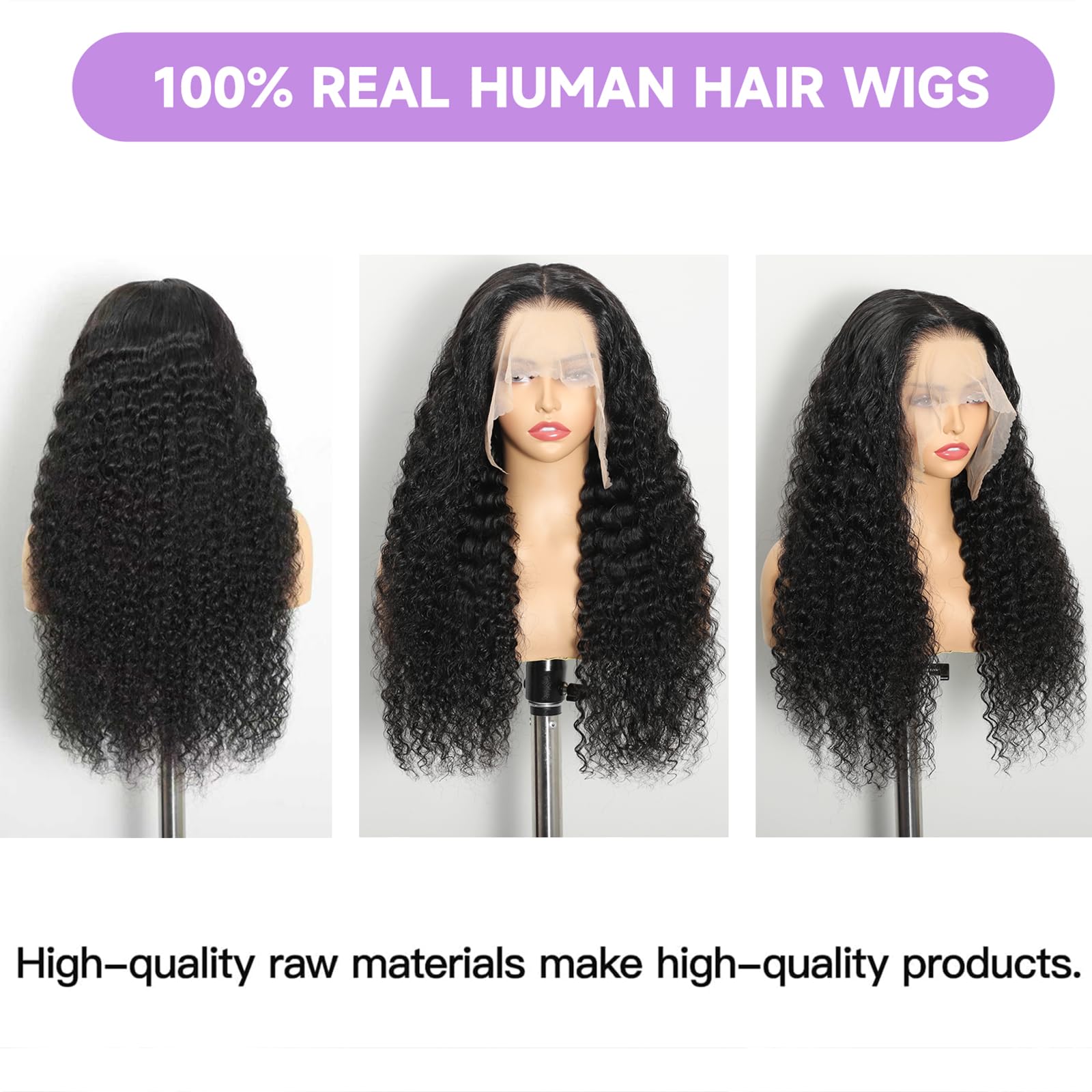 Deep Wave 13x6 Lace Front Wig Human Hair, 200% Density