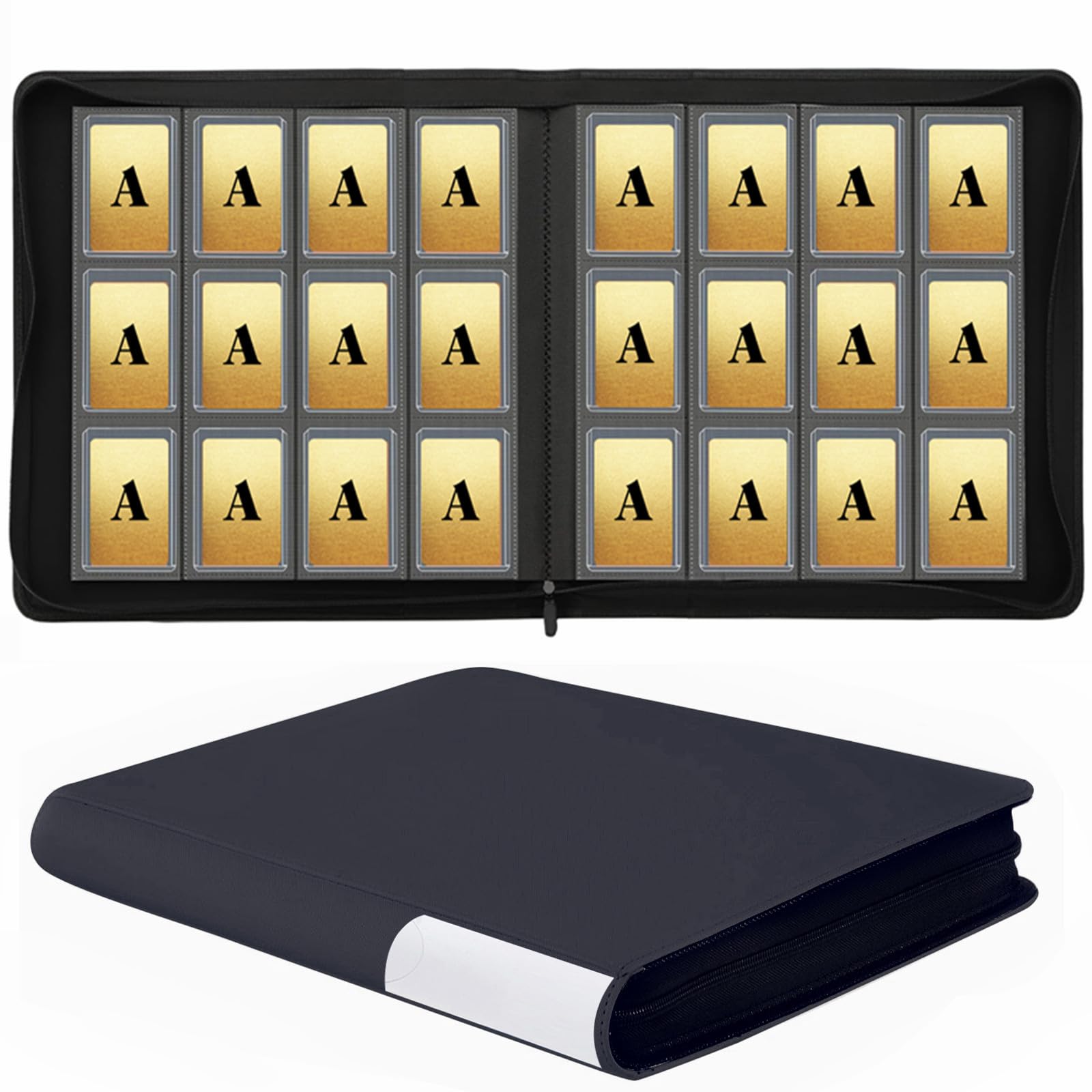 Classeur de cartes de trading TCG MTG et sport 12 poches noir