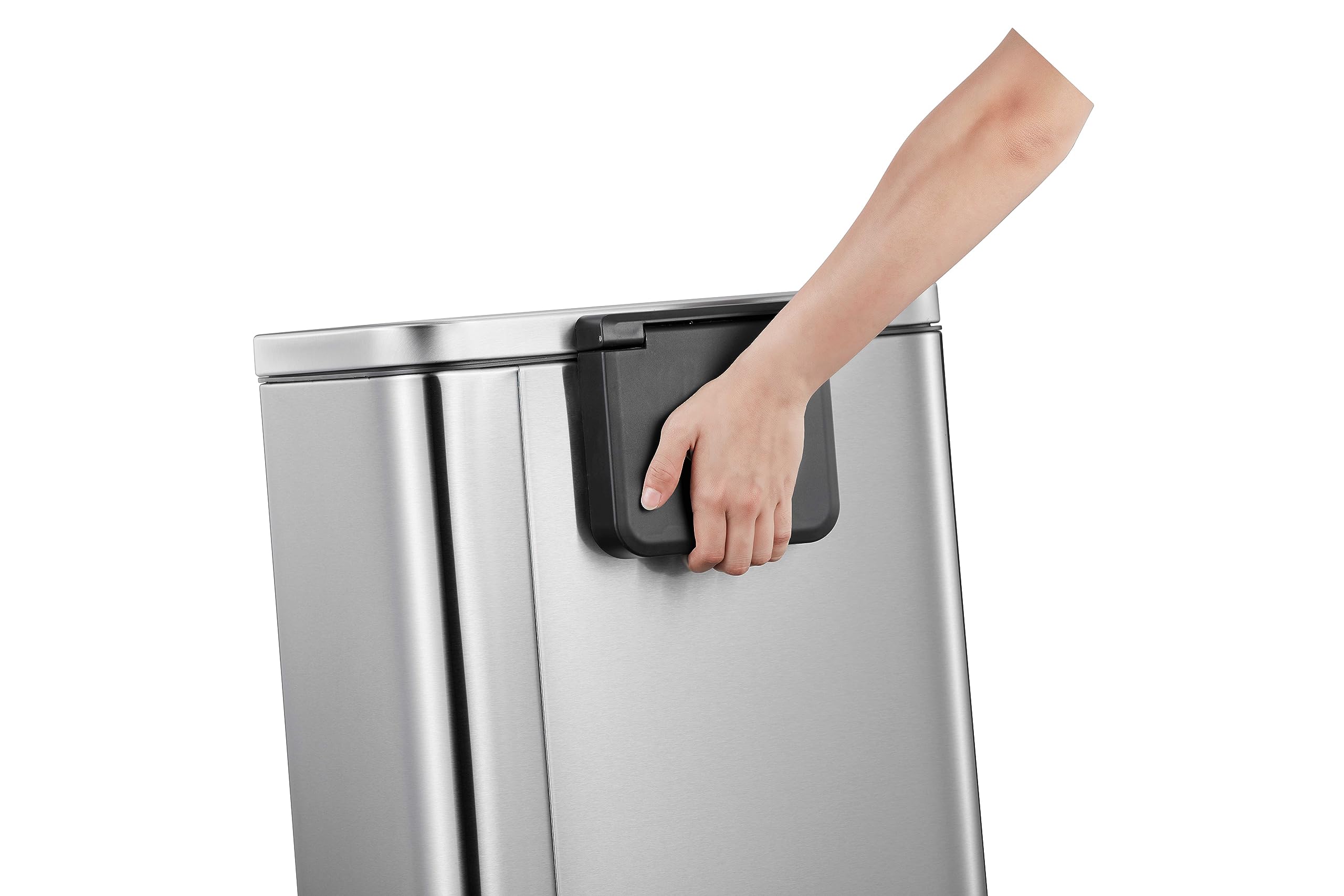 EKO Poubelle Cuisine Madison 50L avec Pédale | Grande Capacité | Inoxydable Anti-Traces | Fermeture Ralentie Silencieuse Salle Bain