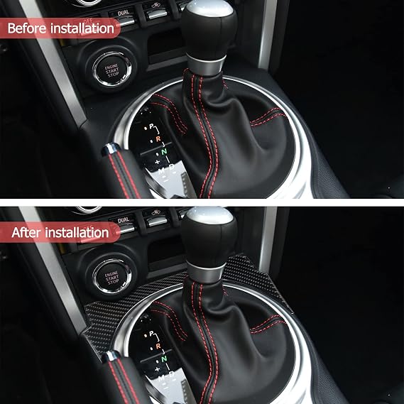 SUNJIKA Real Carbon Fiber Gear Shift Panel for Subaru BRZ 2016-2020 | for Scion FR-S Toyota 86,Scratch Proof,Self-adhesive