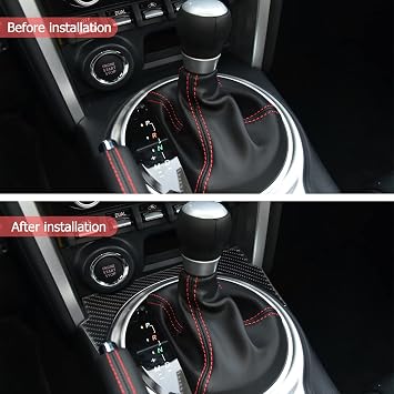 SUNJIKA Real Carbon Fiber Gear Shift Panel for Subaru BRZ 2016-2020 | for Scion FR-S Toyota 86,Scratch Proof,Self-adhesive