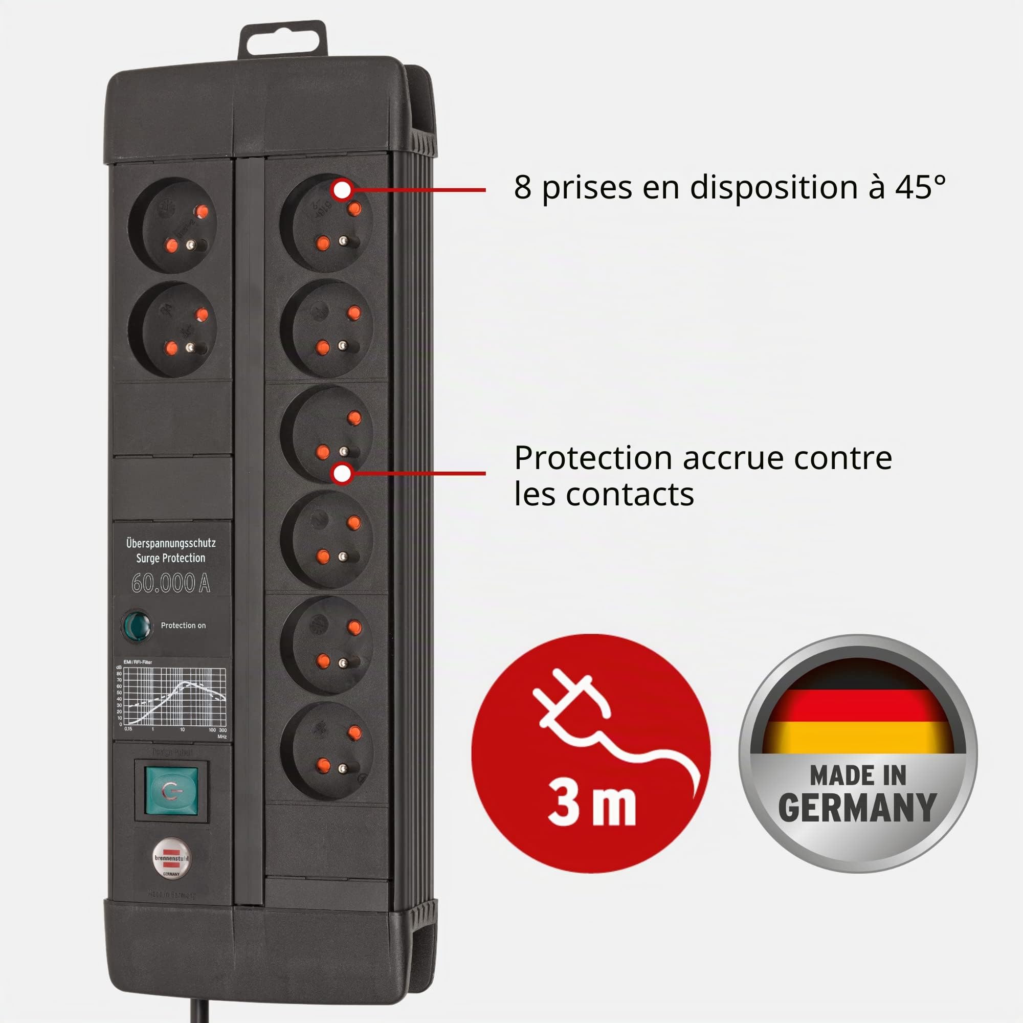 Brennenstuhl Premium-Line Duo, système de Prise français