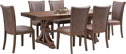 Miniatura 5 de Dining Chairs Set of 2, Modern Fabric Upholstered Kitchen Side Chairs with Open Back, Mid Century Farmhouse Wooden Chairs for Dining Room Table &