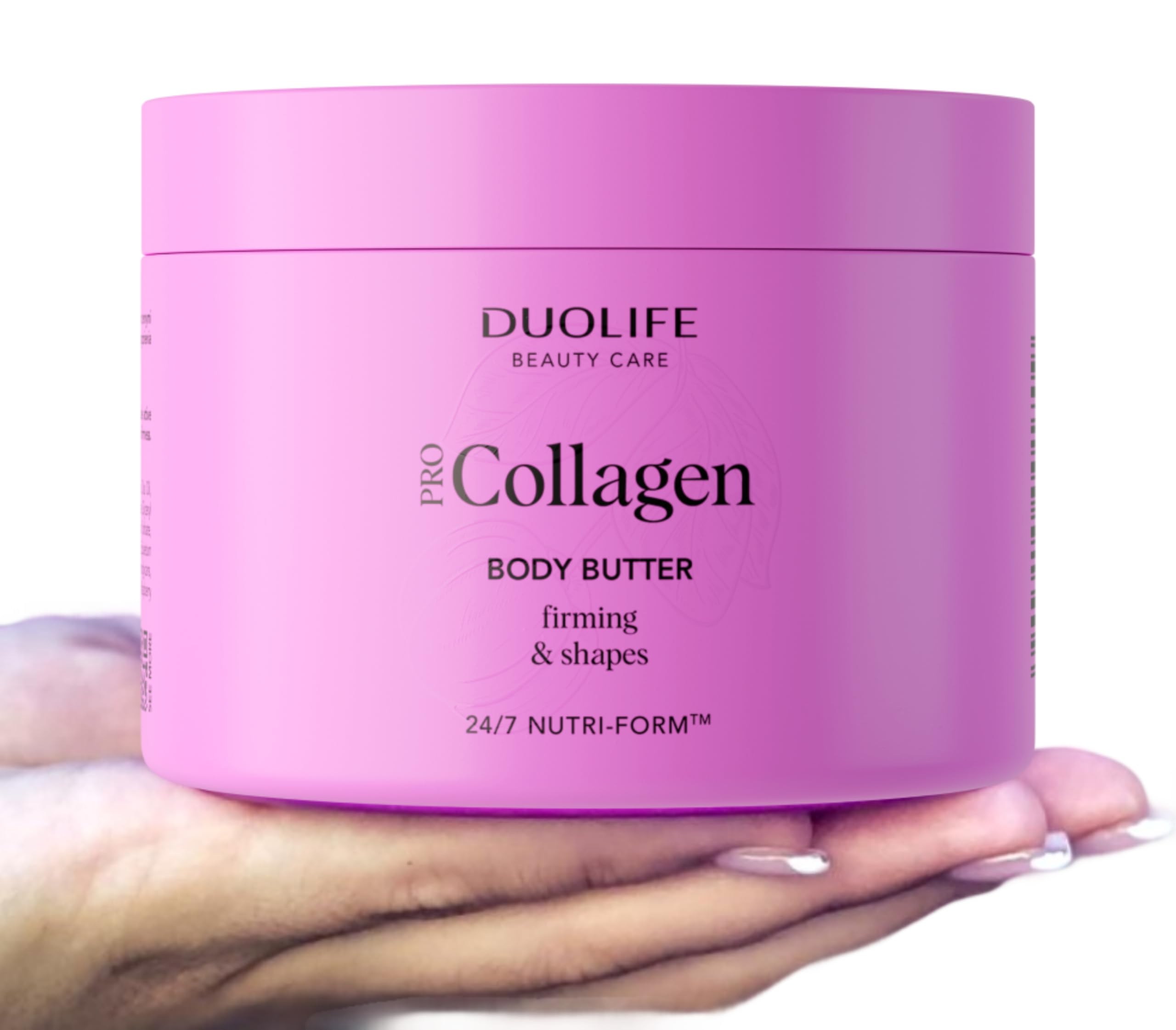 Kolagen Body Butter 200 ml Duolife, ujędrniające masło do ciała - Poprawia nawilżenie i elastyczność skóry - 5 kwasu hialuronowego i 8 ekstraktów roślinnych