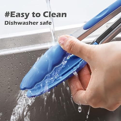 Miniatura 6 de Pinzas de cocina, pinzas de 9 pulgadas para cocinar con puntas de silicona, pinzas de silicona pequeñas de grado alimenticio, mini pinzas para