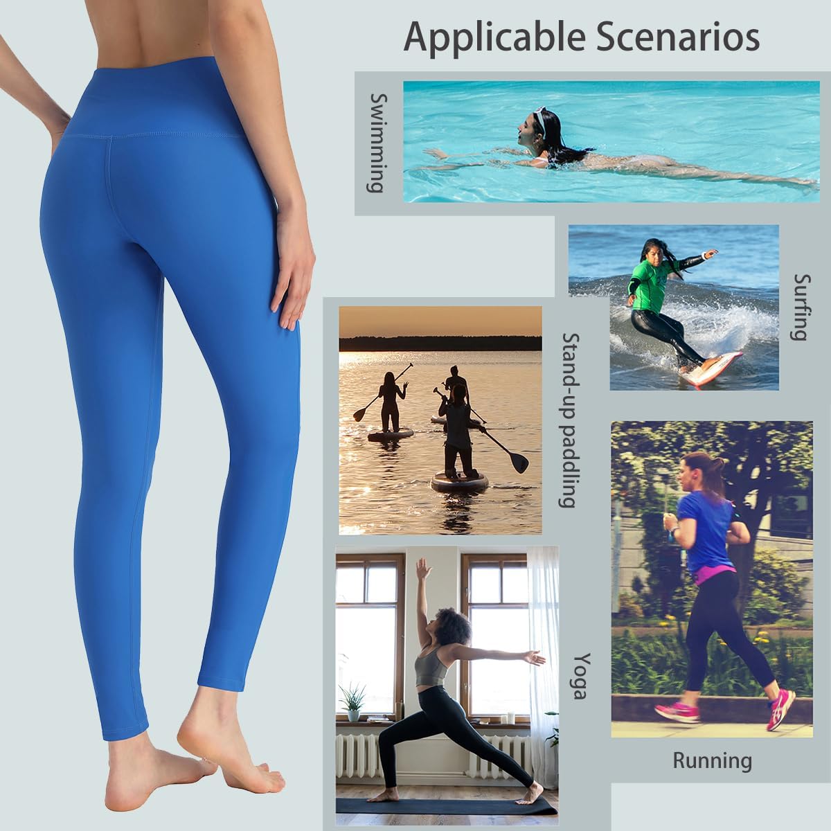 Ubestyle UPF 50+ High Waist Women's Swim Pants Swim Leggings Swimming Tights Rash Guard Pants Sun Protective - Image 4