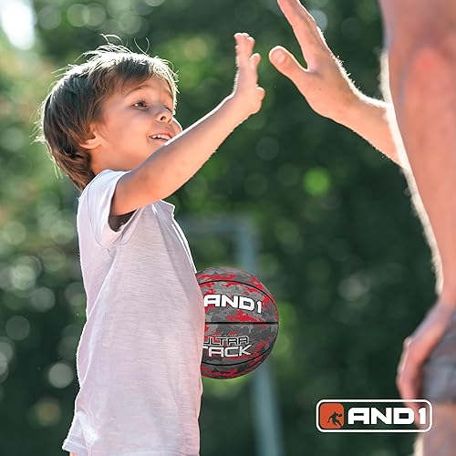 Miniatura 5 de AND1 Juego de 3 mini baloncesto para niños (desinflado con bomba incluida) tamaño 3 7 pulgadas, pelotas de baloncesto premium de tamaño juvenil,