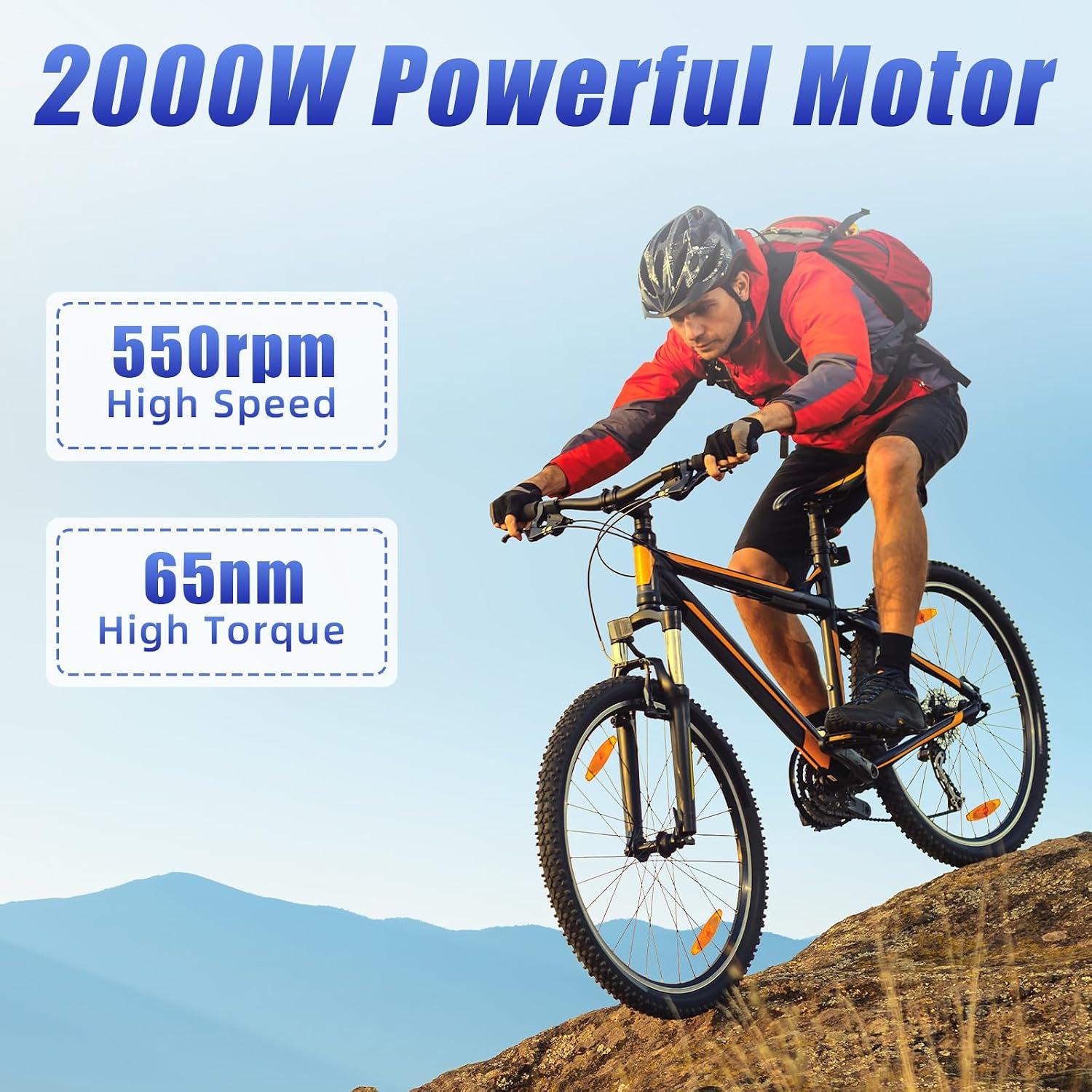 48V 2000W Electric Bike Conversion Kit, 20" Rear Wheel E-Bike Conversion Kit, 5 Adjustable Speed Controller High Speed Brushless Gearless Hub Motor Kit with PAS/LCD Display/Thumb Throttle